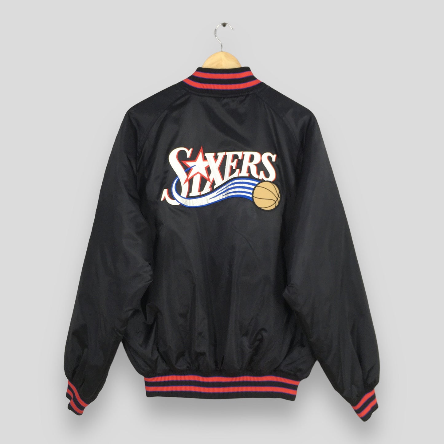 Nike Philadelphia 76ers Sixers Black Varsity Jacket Medium