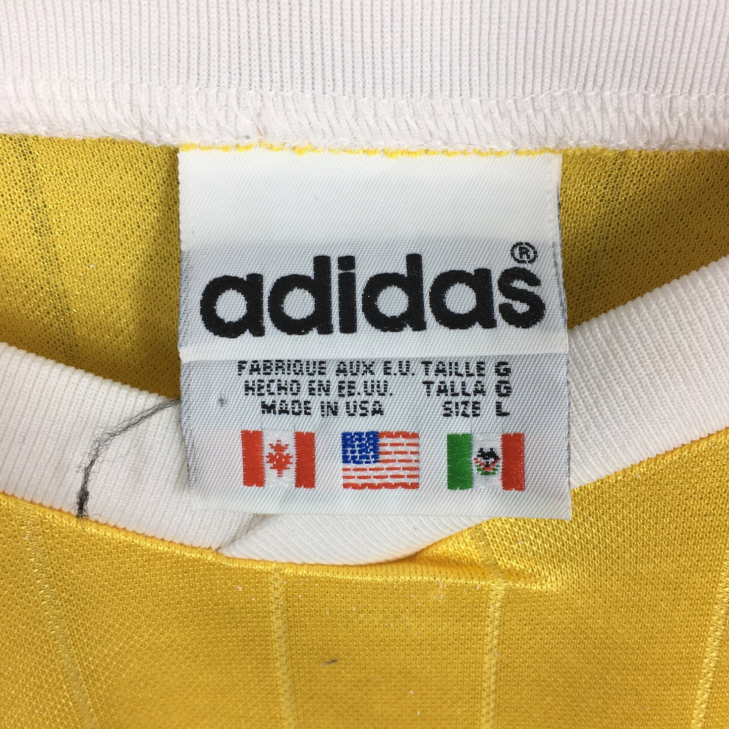 Adidas Trefoil Yellow Stripes Jersey Large