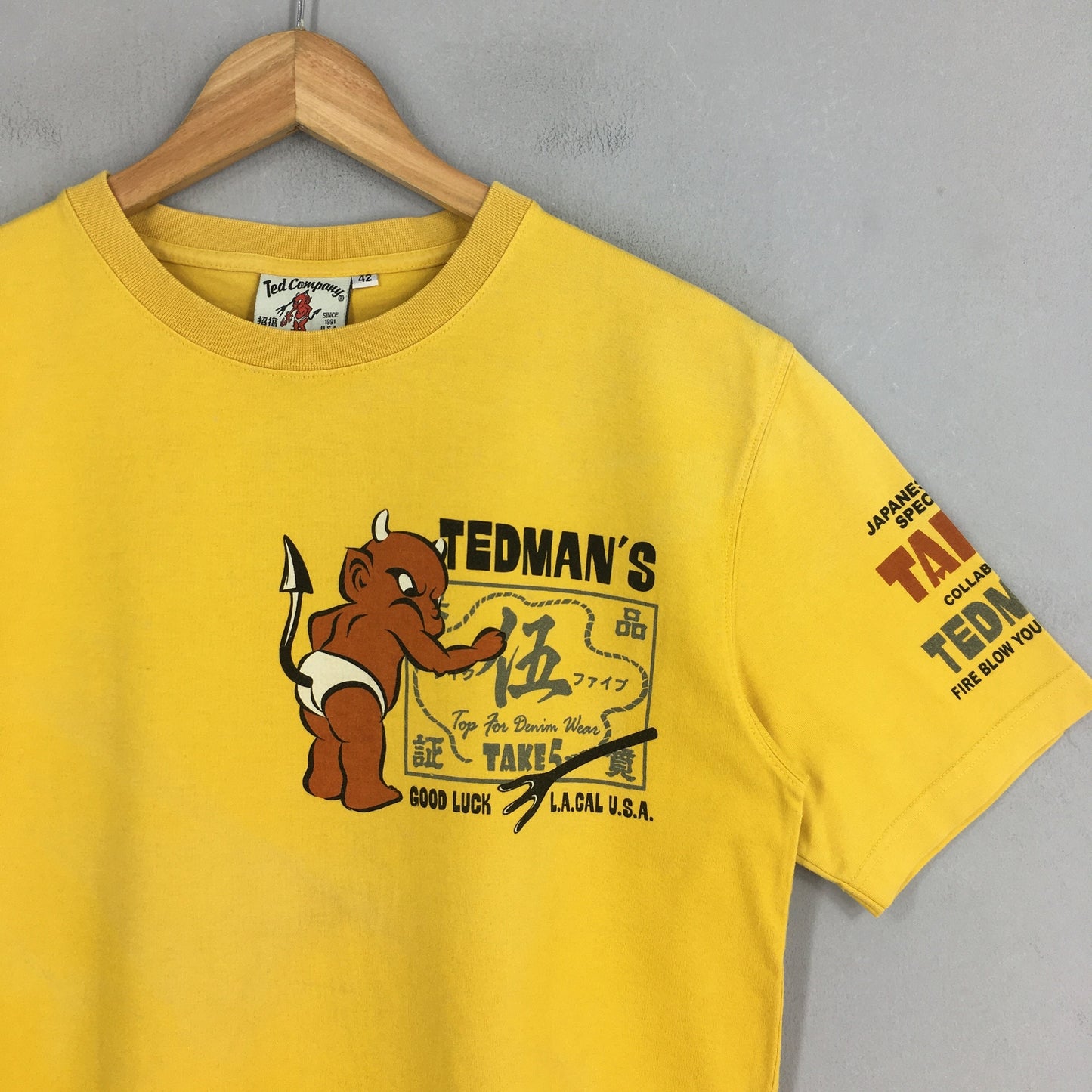 Ted Company Tedman Take 5 Yellow T shirt Medium