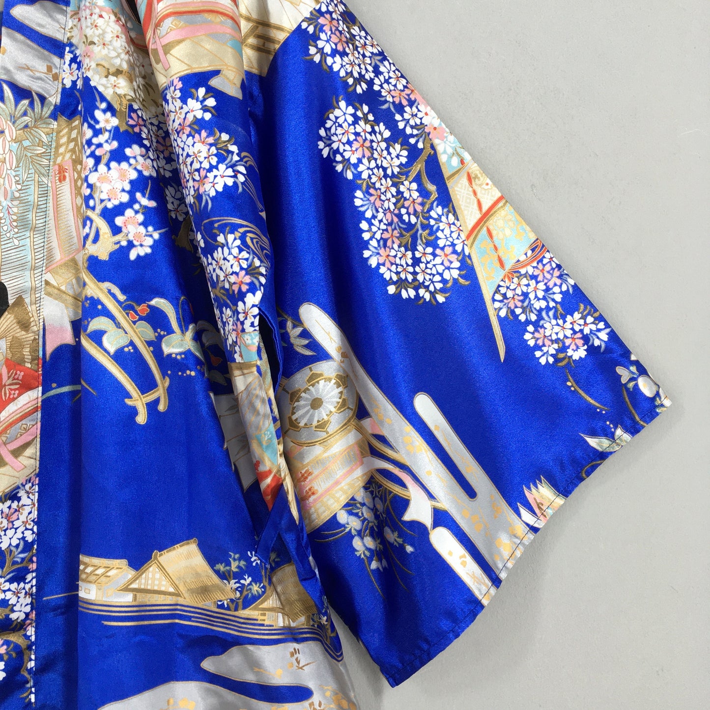 Geisha Japanese Sukajan Blue Kimono XLarge