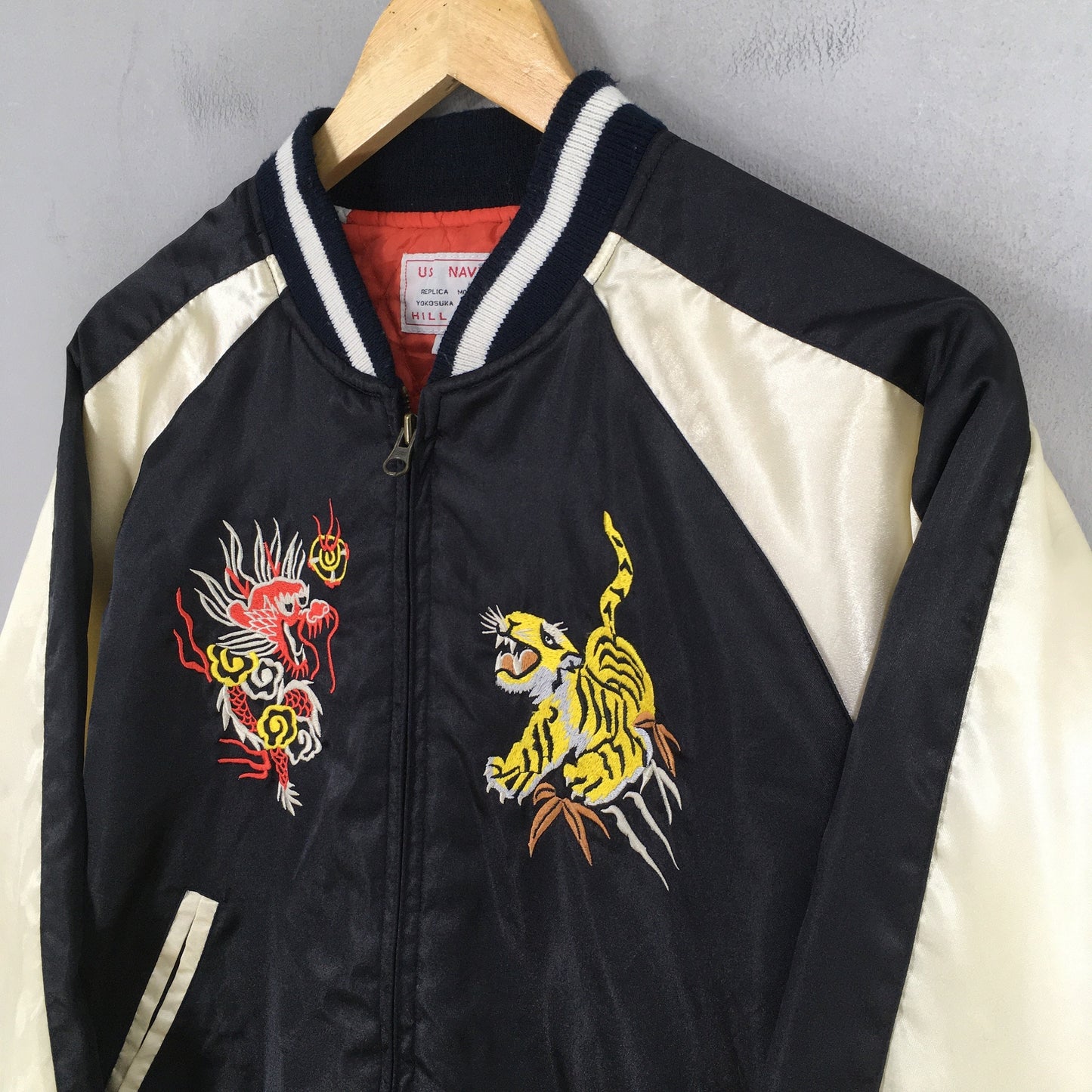 Sukajan Dragon Tiger Okinawa Souvenir Jacket Large