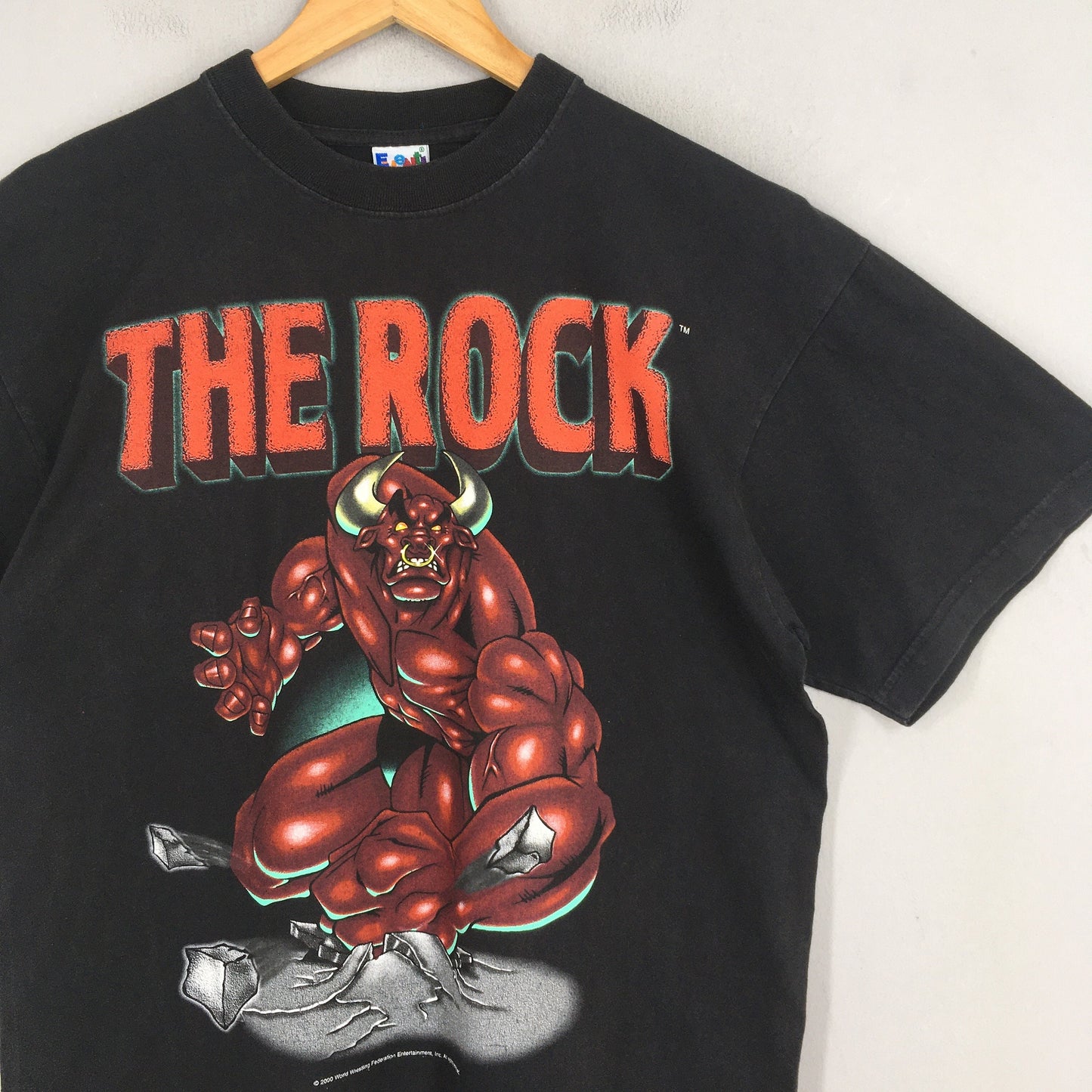 WWE The Rock Dwayne Black T Shirt Medium