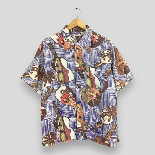 Honolulu Ukulele Sun Surf Toyo Rayon Shirt Medium