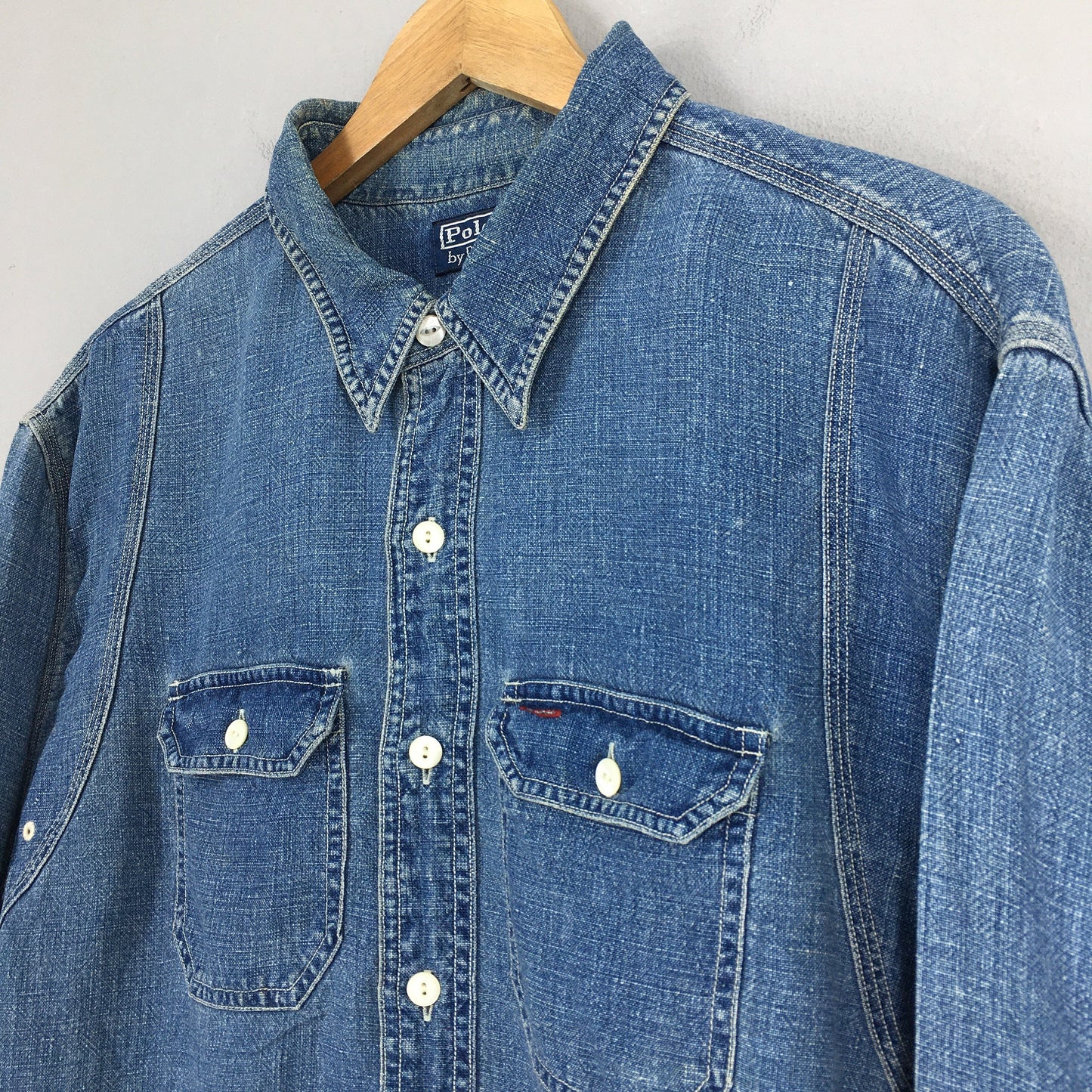 Polo Ralph Lauren Jeans Blue Linen Shirt XLarge