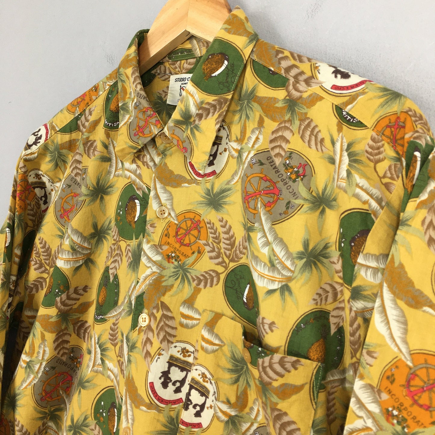 Hawaiian Aloha Tropical Cotton Shirt Medium