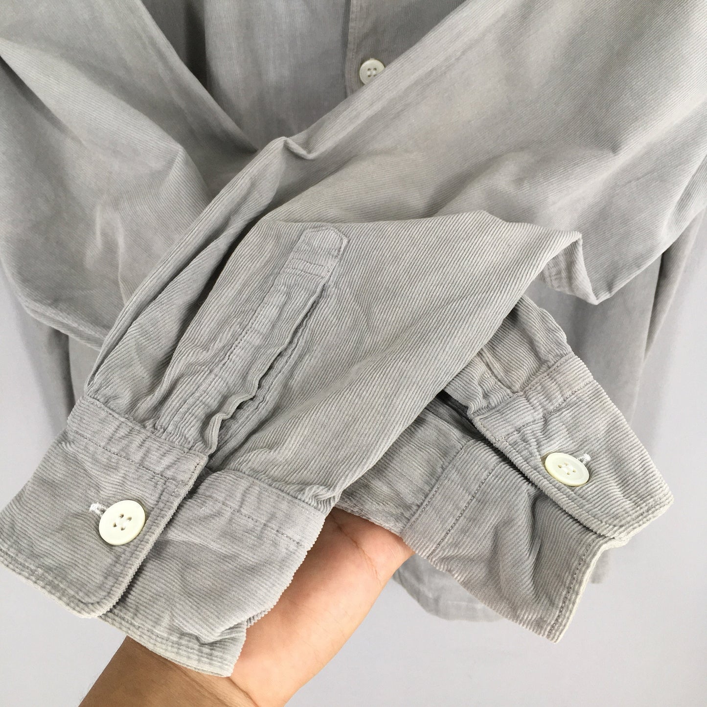 Comme Des Garcons Homme Buttondown Gray Corduroy Shirt Large