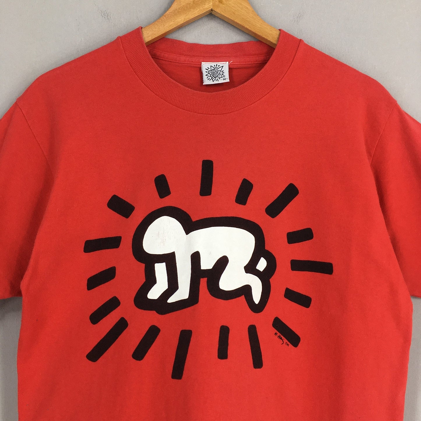 Keith Haring Radiant Baby Pop Art Red T shirt Medium