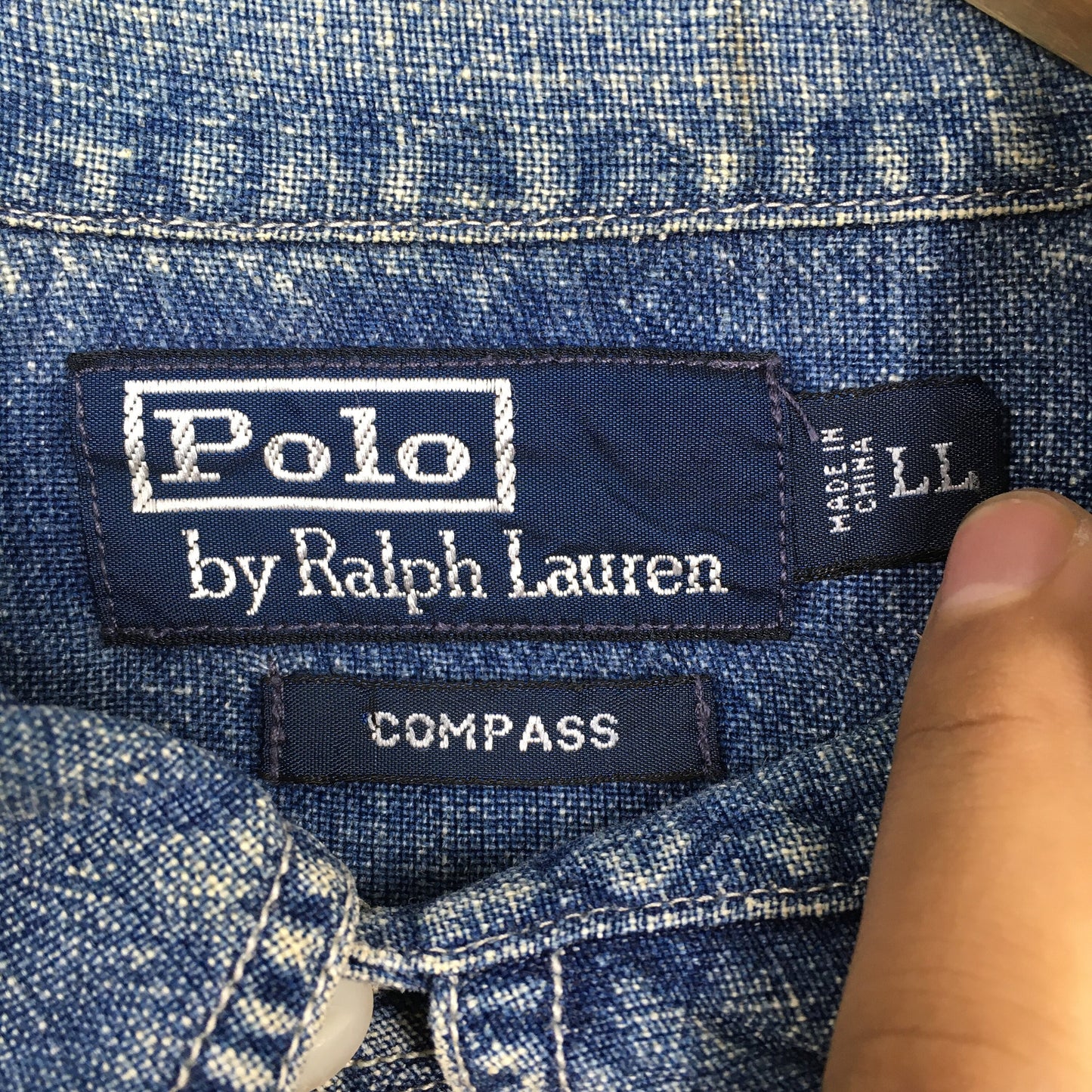 Polo Ralph Lauren Jeans Blue Linen Shirt XLarge