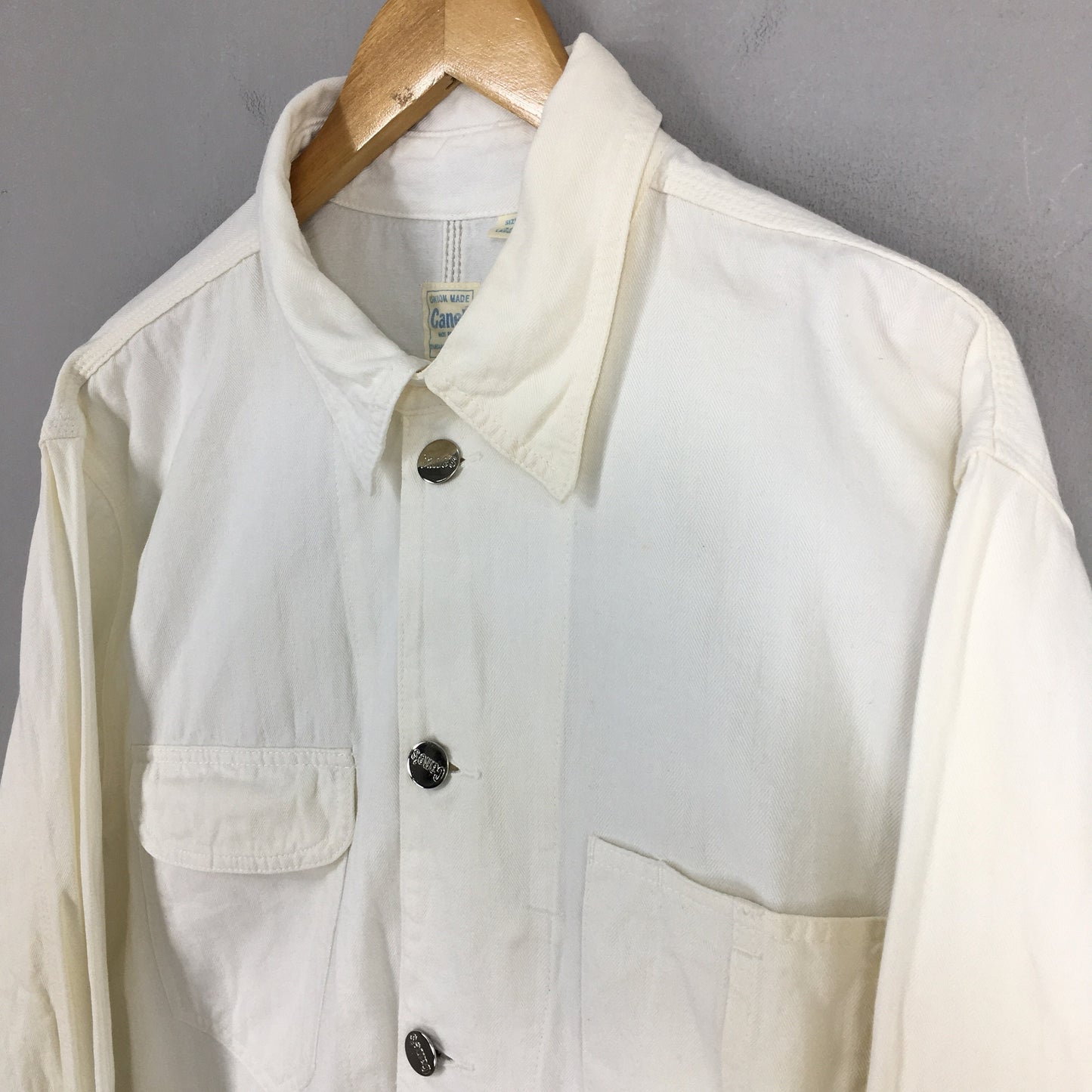 Sugar Cane's Workers Jeans White Casual Jacket Large