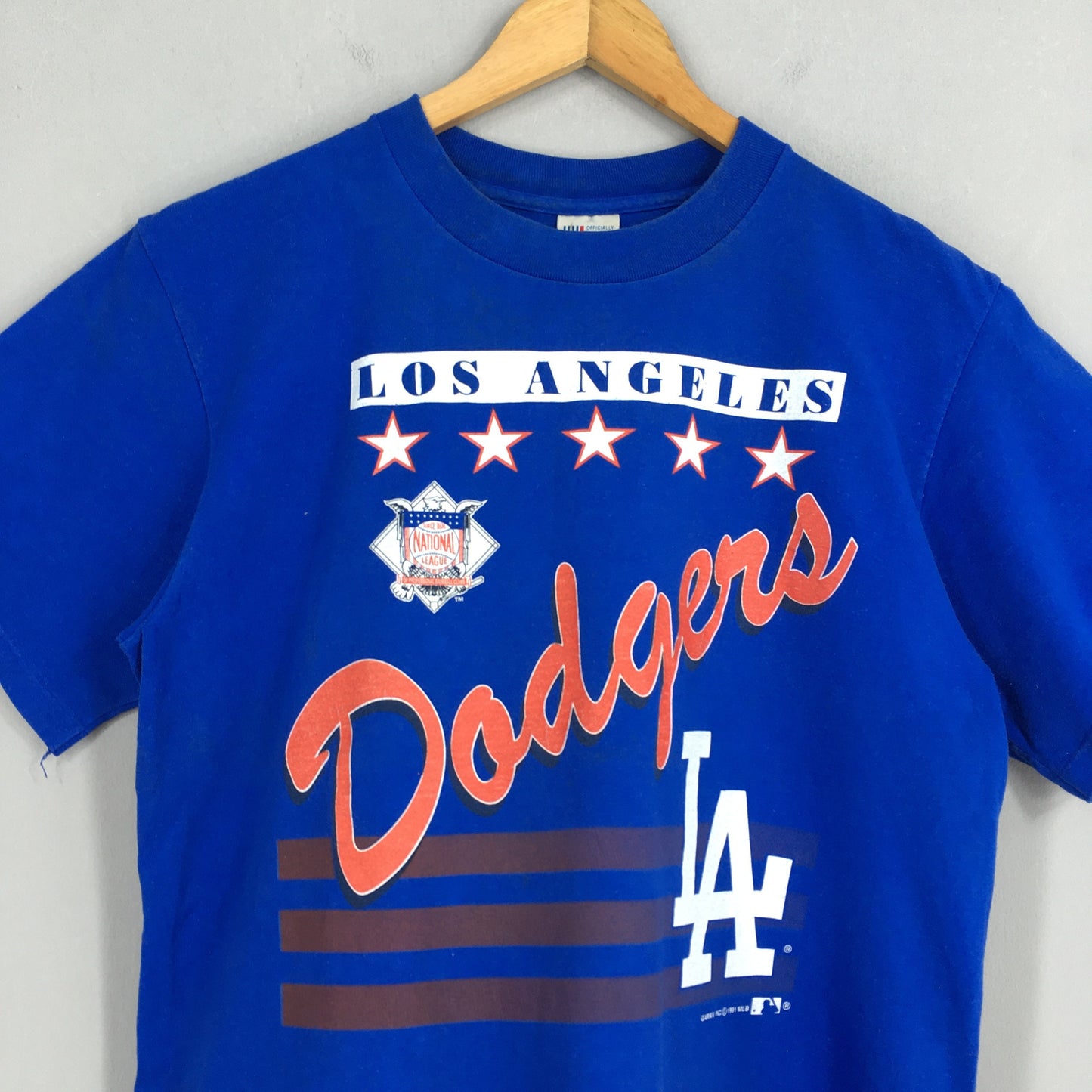 Los Angeles Dodgers Baseball Blue T shirt Large