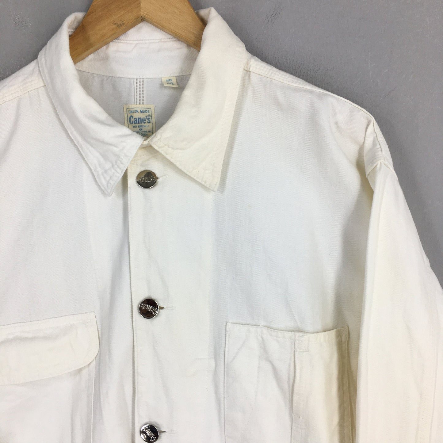 Sugar Cane's Workers Jeans White Casual Jacket Large