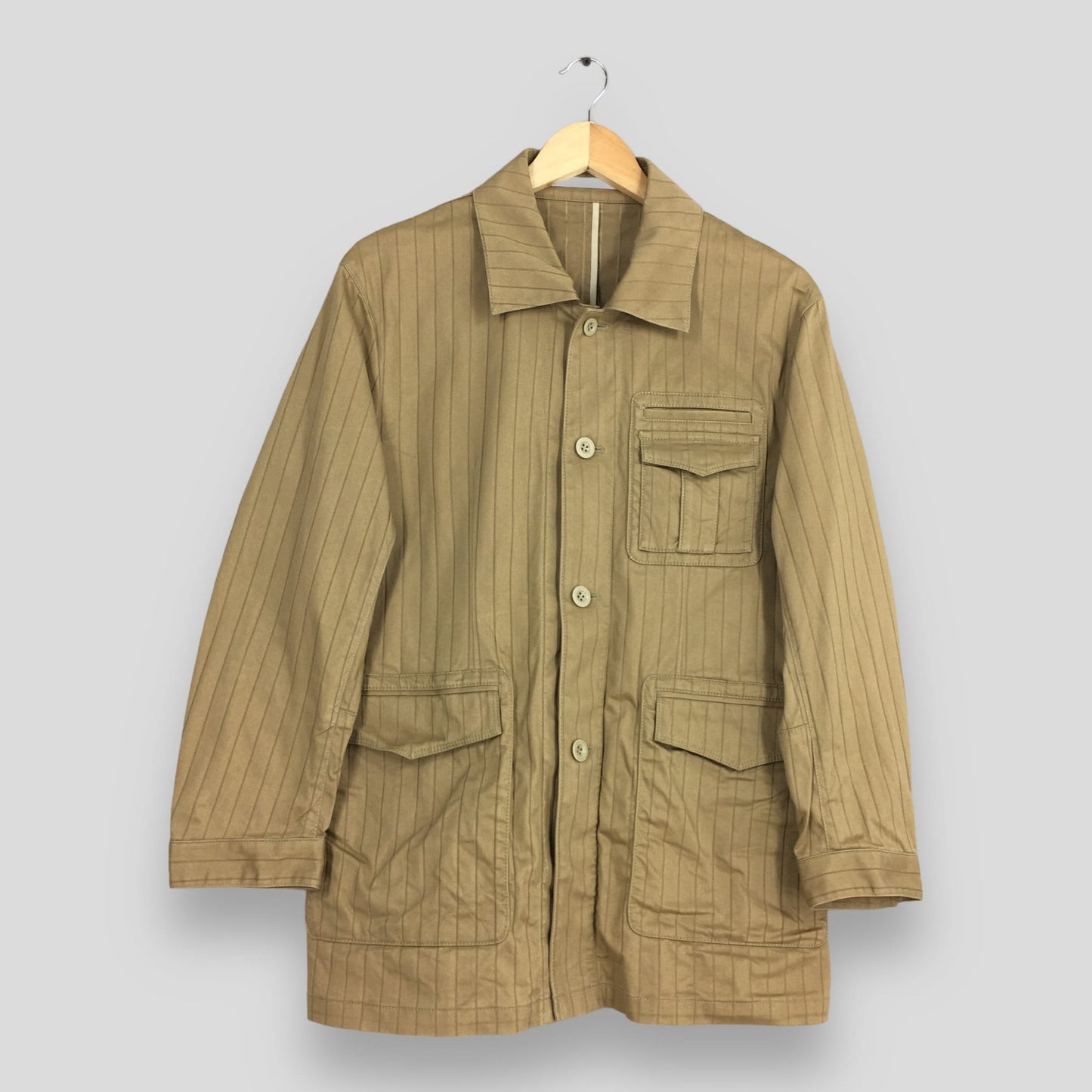 Striped Brown Labor Jacket Small