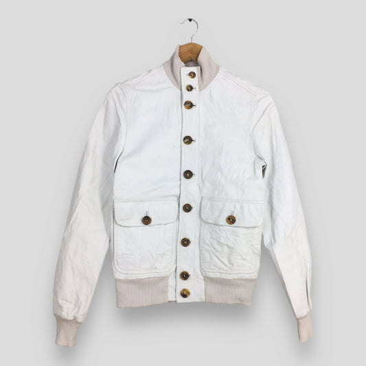 Dolce Gabbana White Ladies Leather Jacket XSmall