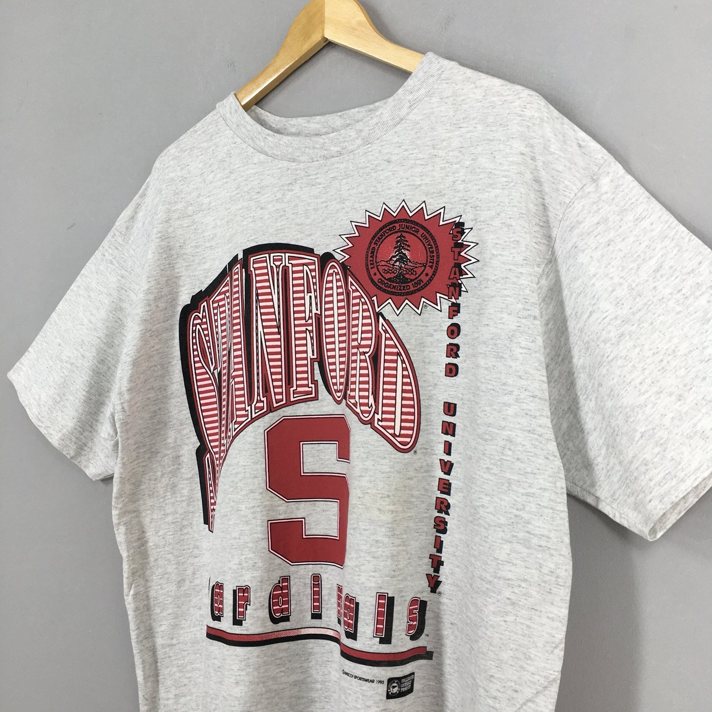 Stanford University Cardinals Ncaa Gray T shirt Large