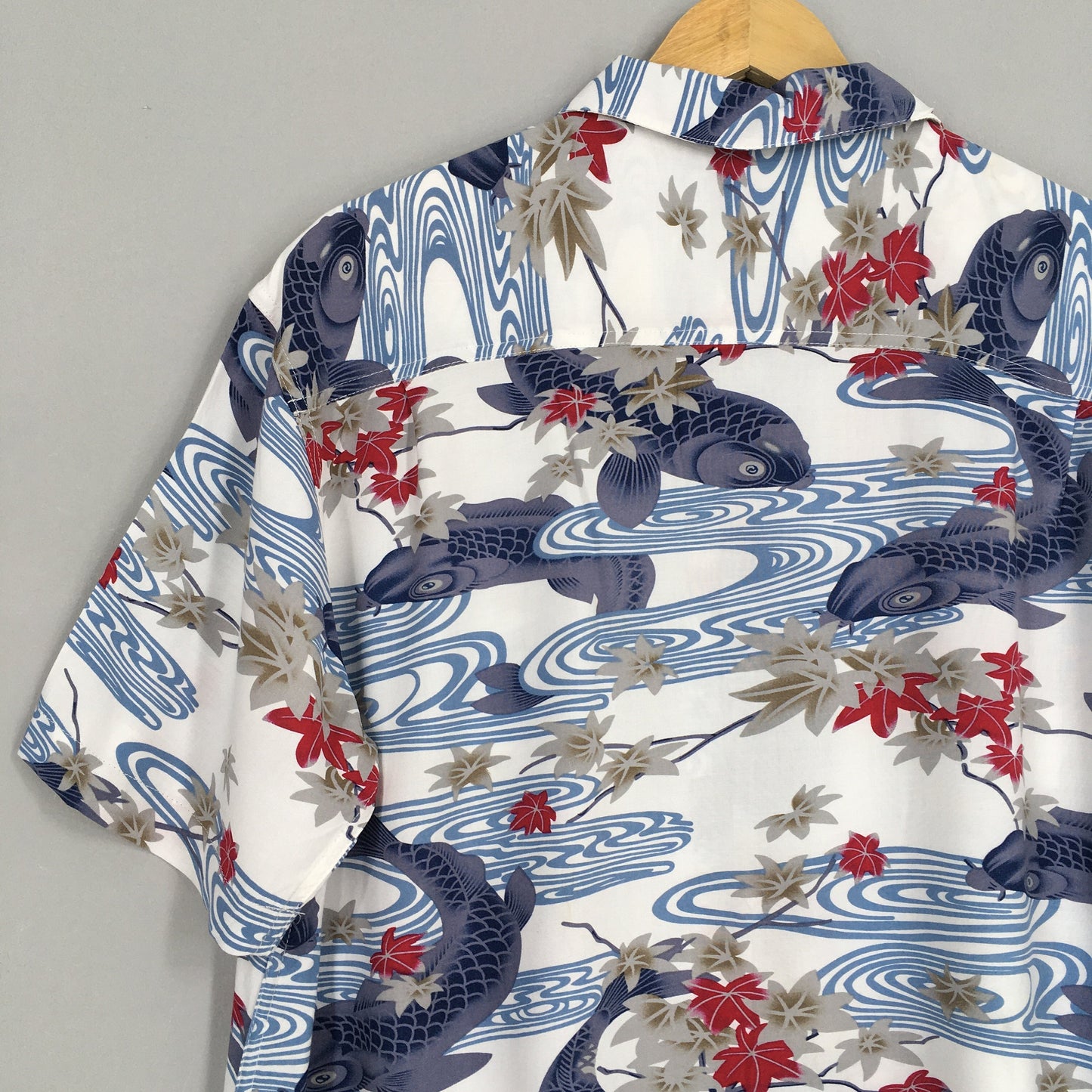 Hawaiian Japanese Gold Fish Rayon Shirt XLarge