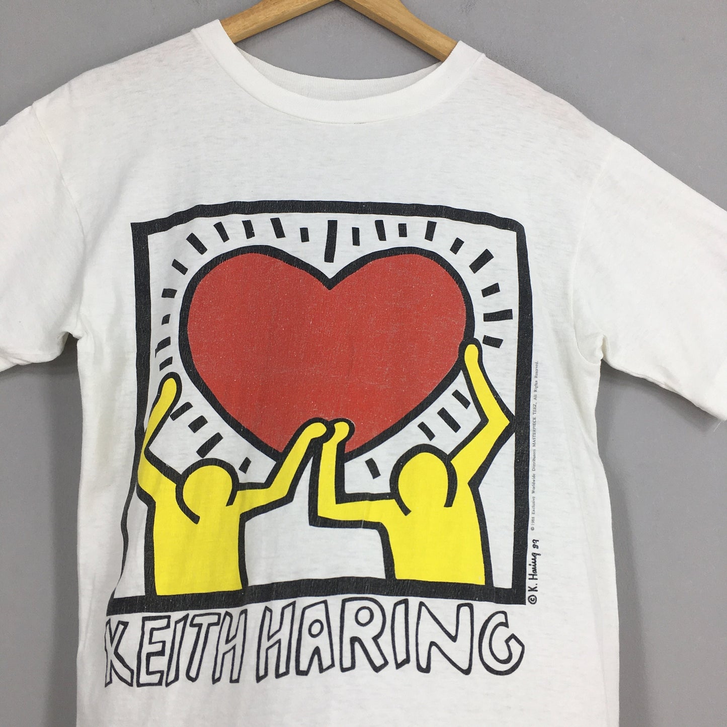 Keith Haring Heart Pop Art T shirt Medium