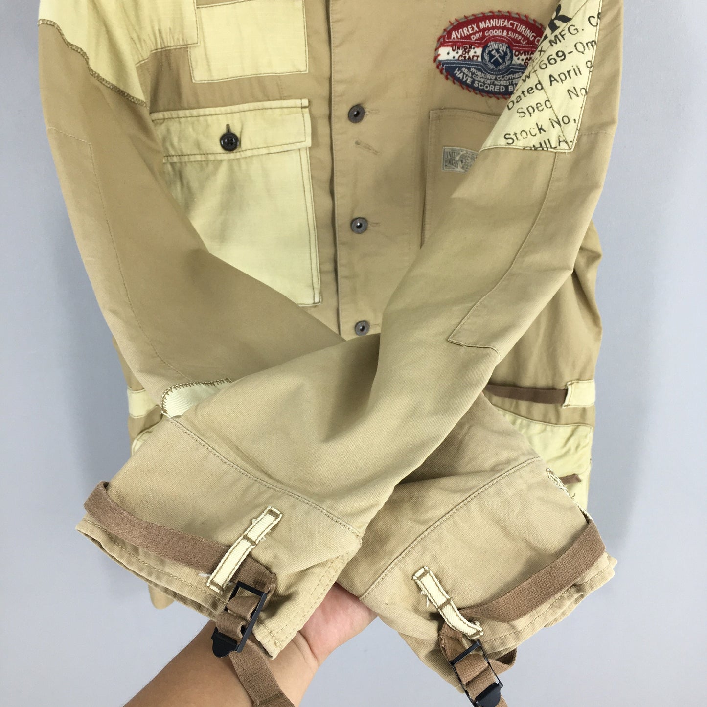 Avirex Usa Beige Tactical Utility Jacket XLarge