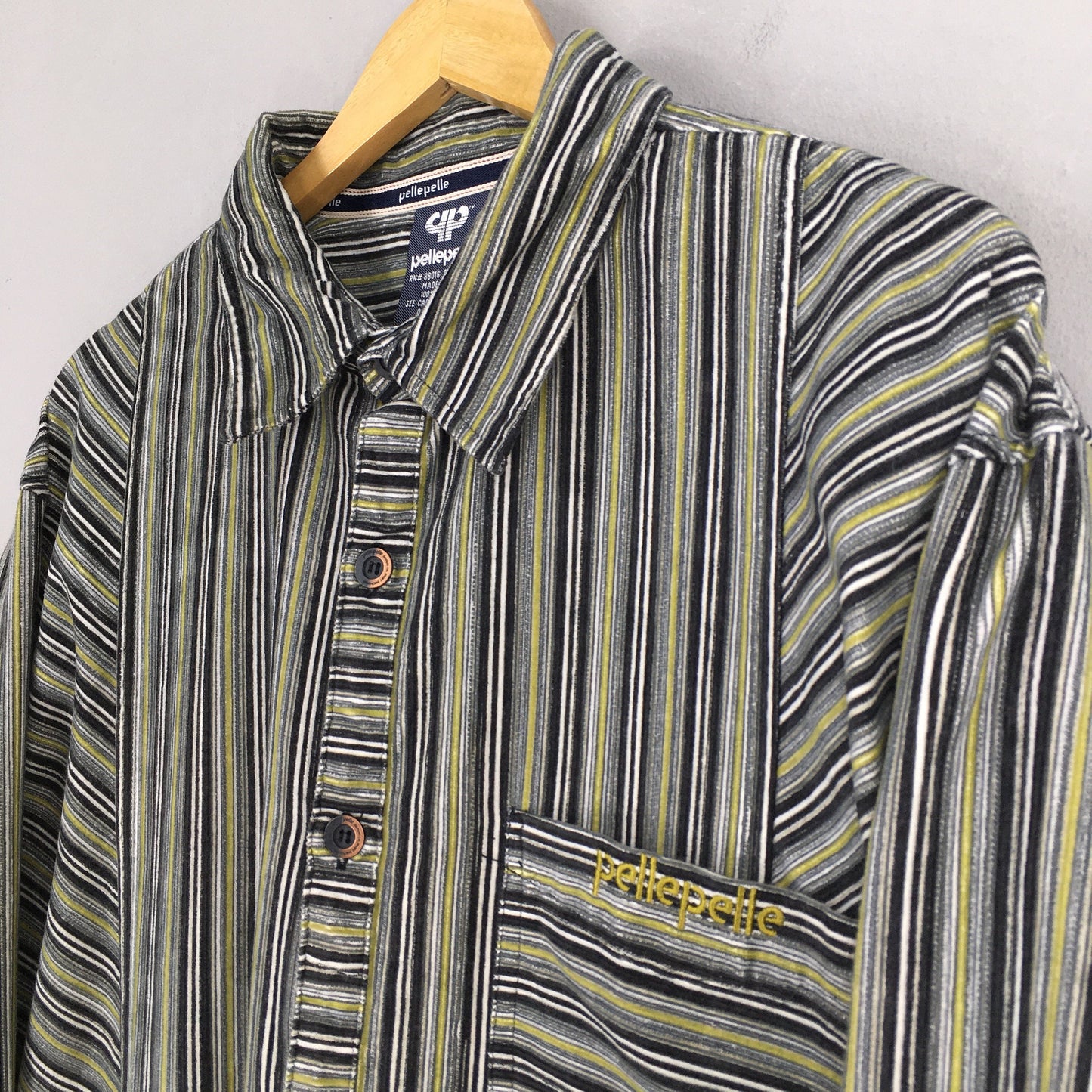 Pelle Pelle Multicolor Stripes Corduroy Shirt XLarge