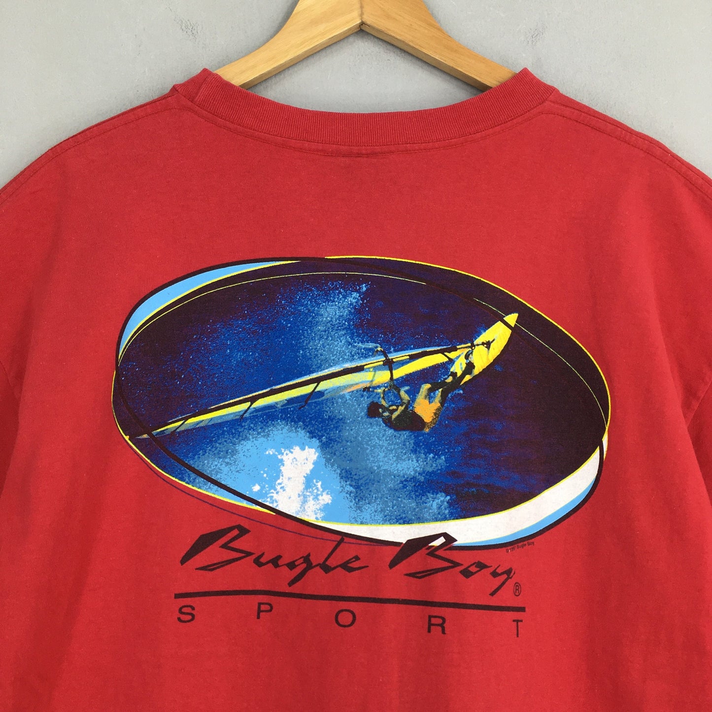 Bugle Boy Sailing Sport Usa Red T shirt Large