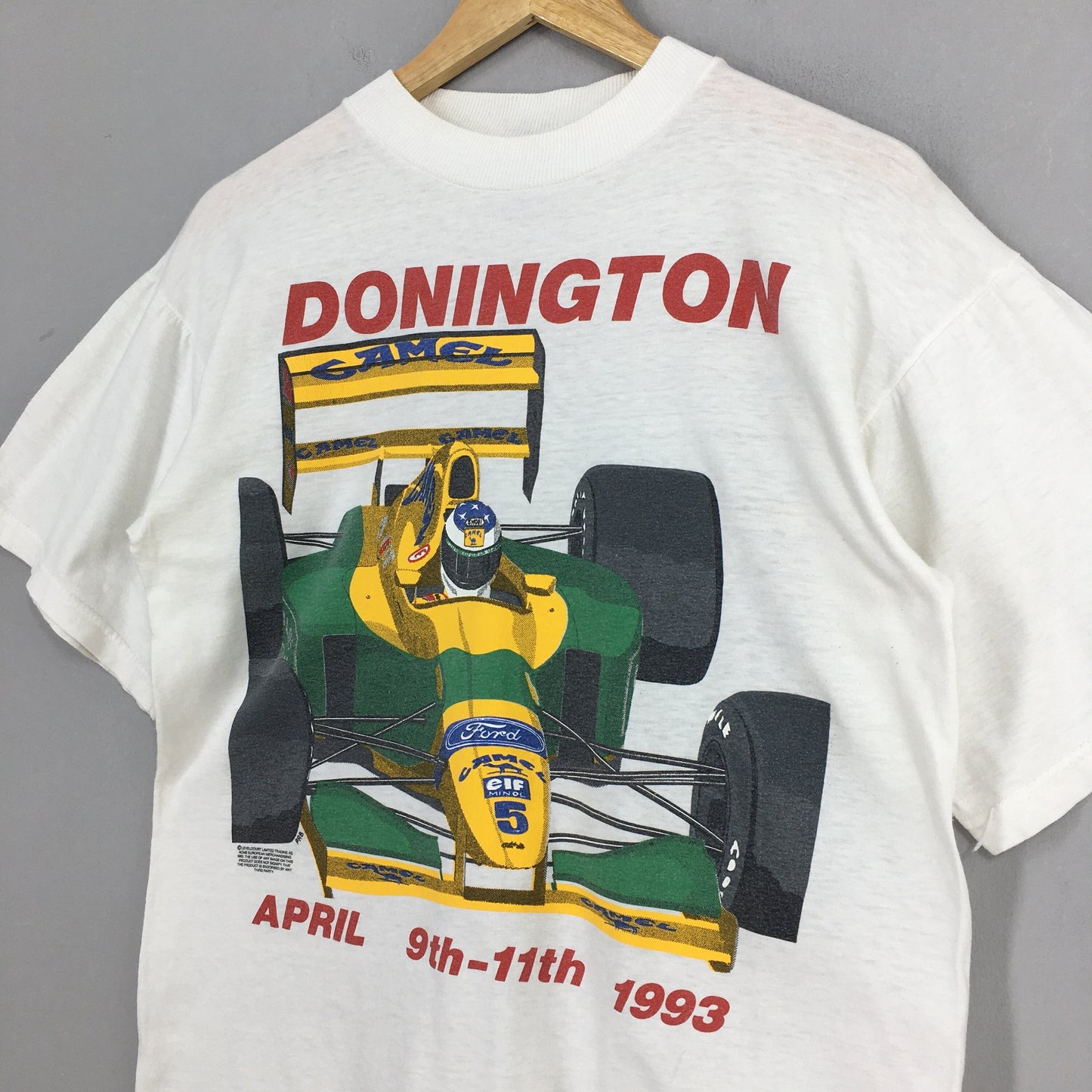 Donington Grand Prix 1993 Camel Ford White T shirt Medium