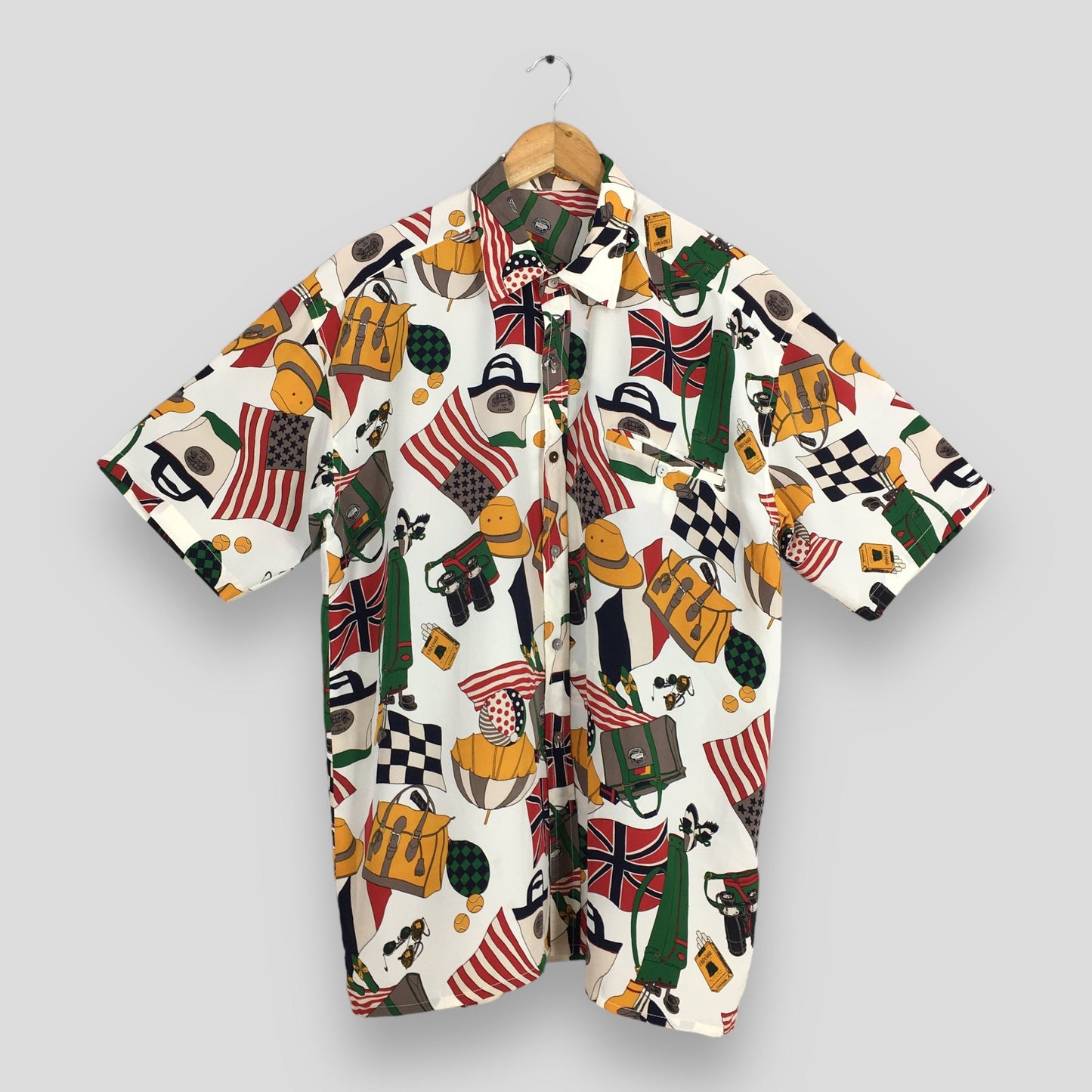 American Flag Artwork Baroque Shirt Large