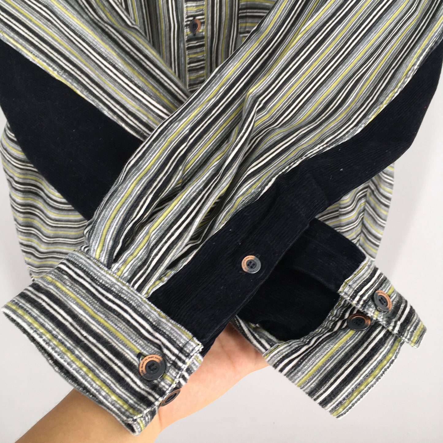 Pelle Pelle Multicolor Stripes Corduroy Shirt XLarge