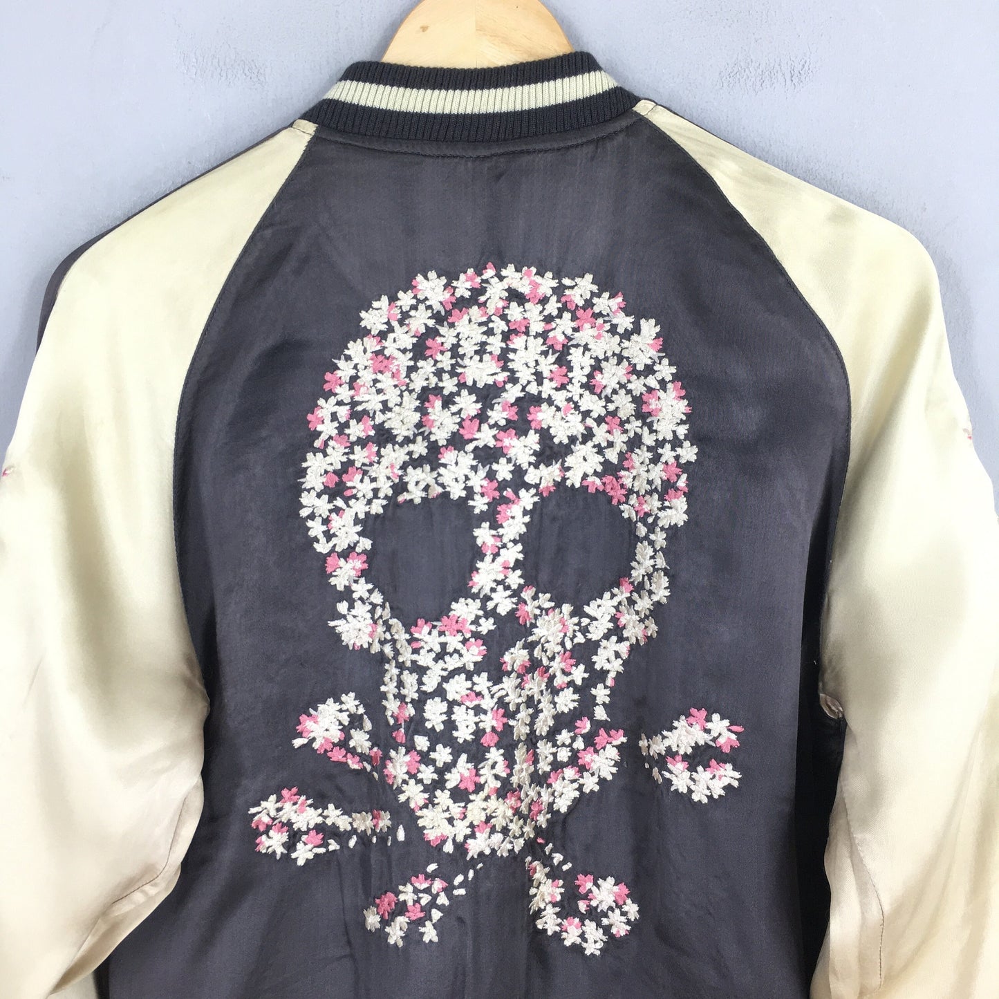 Japanese Classics Script Skull Sukajan Reversible Jacket Small