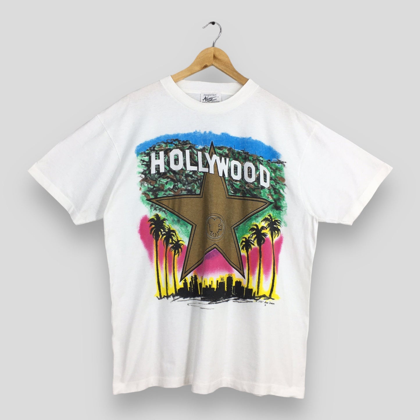 Hollywood Hall Of Fame White T shirt XLarge