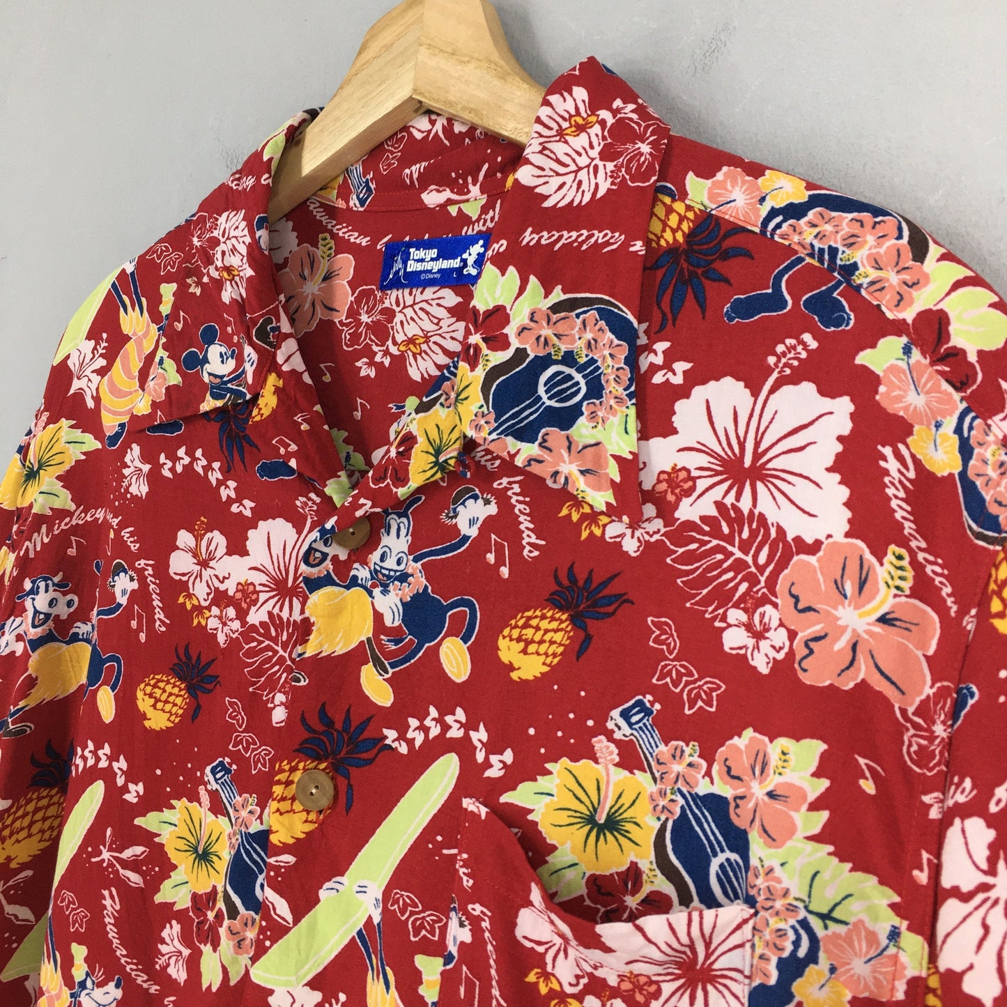 Hawaiian Mickey Mouse Aloha Tropical Shirt Large