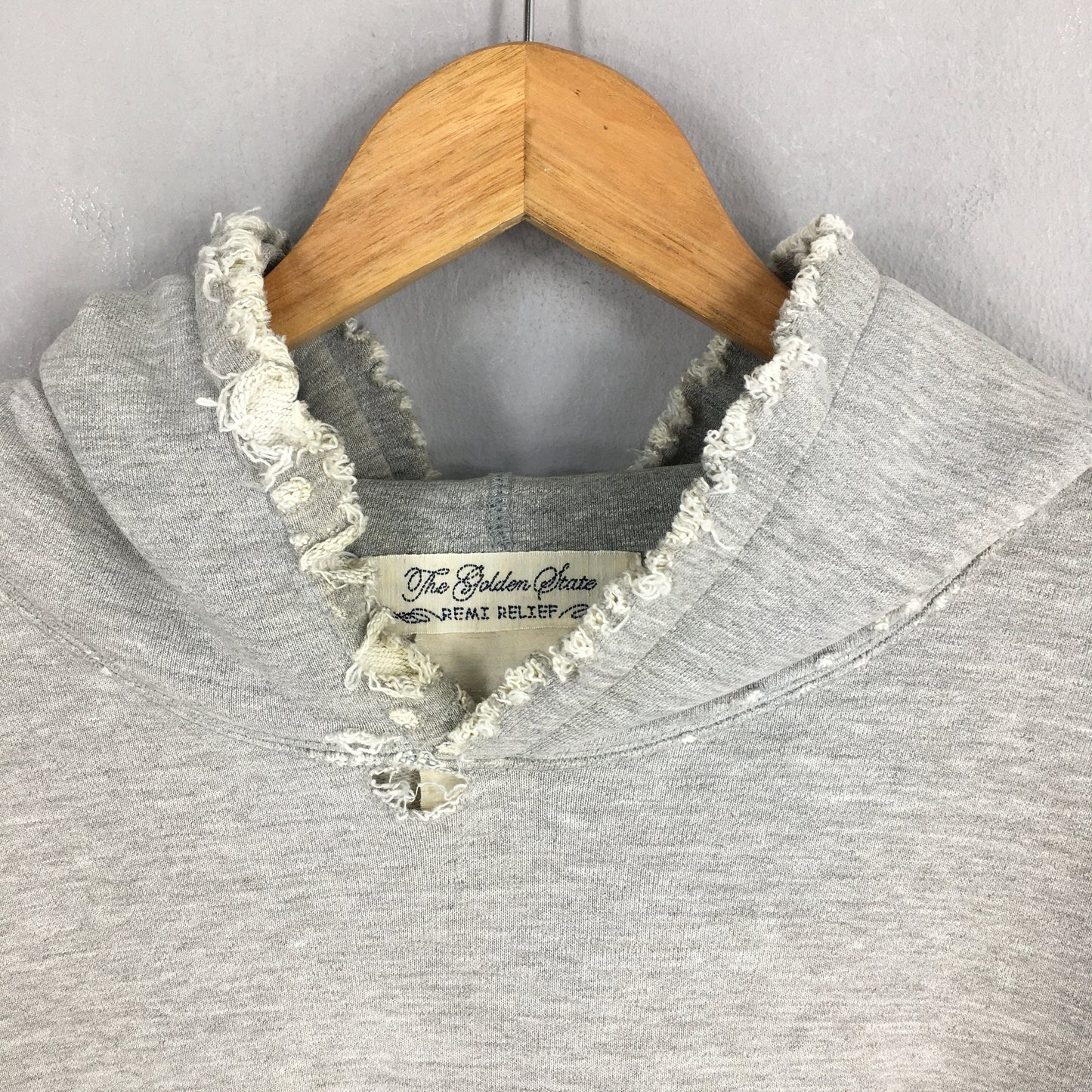 Remi Relief Yohji Japan Distressed Hoodies Pullover Large