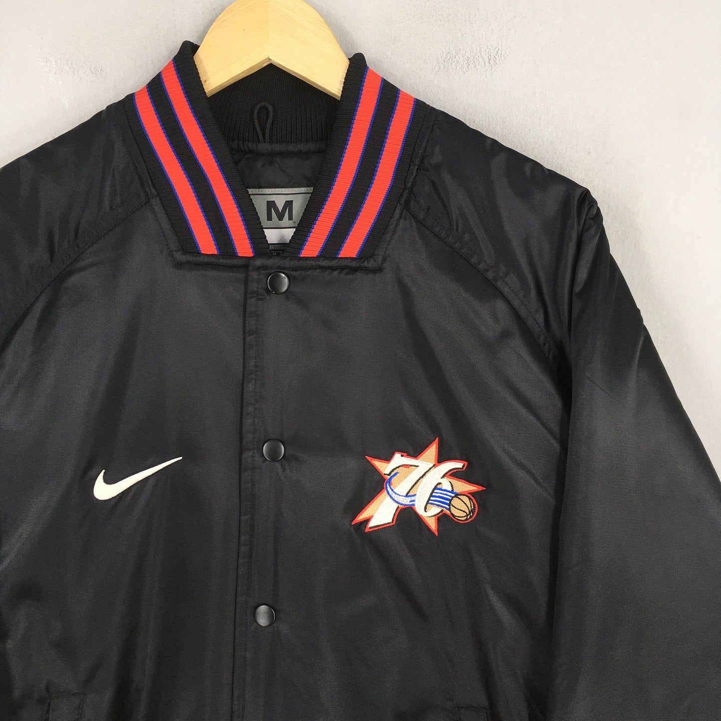 Nike Philadelphia 76ers Sixers Black Varsity Jacket Medium