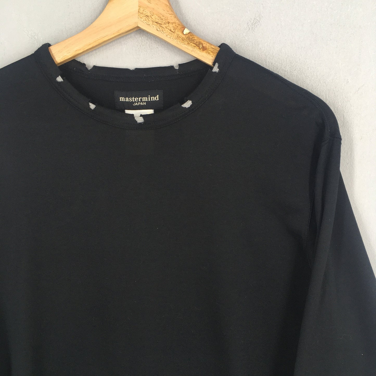 Mastermind Japan Black Distressed Longsleeve T shirt Medium