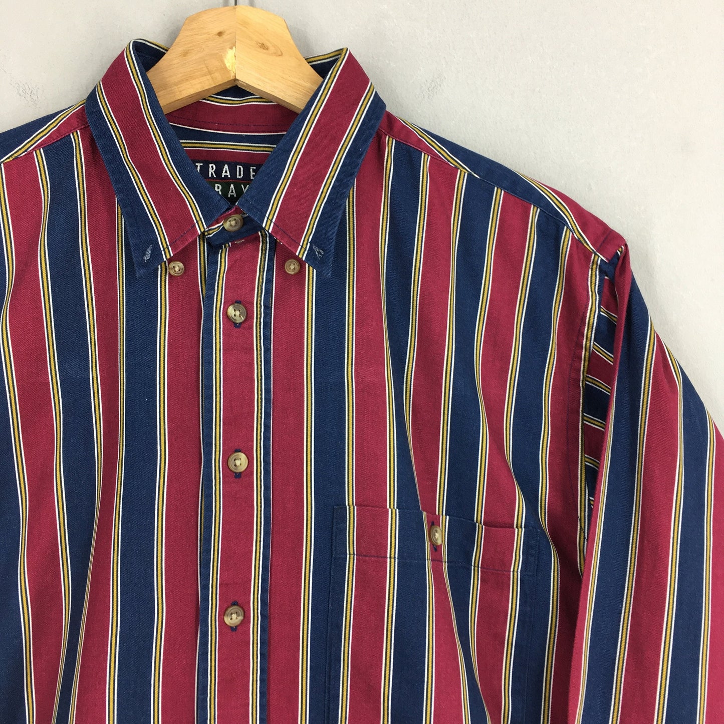 Multicolor Red Stripes Flannel Shirt Large