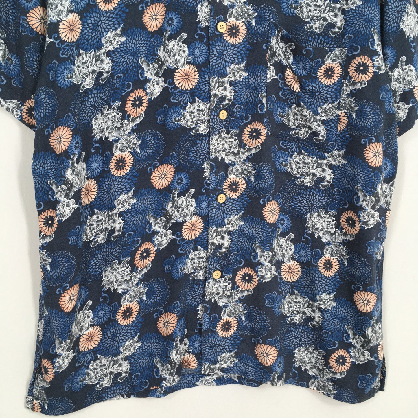 Vintage 80s Hawaii Sakura Blossom Rayon Shirt Large