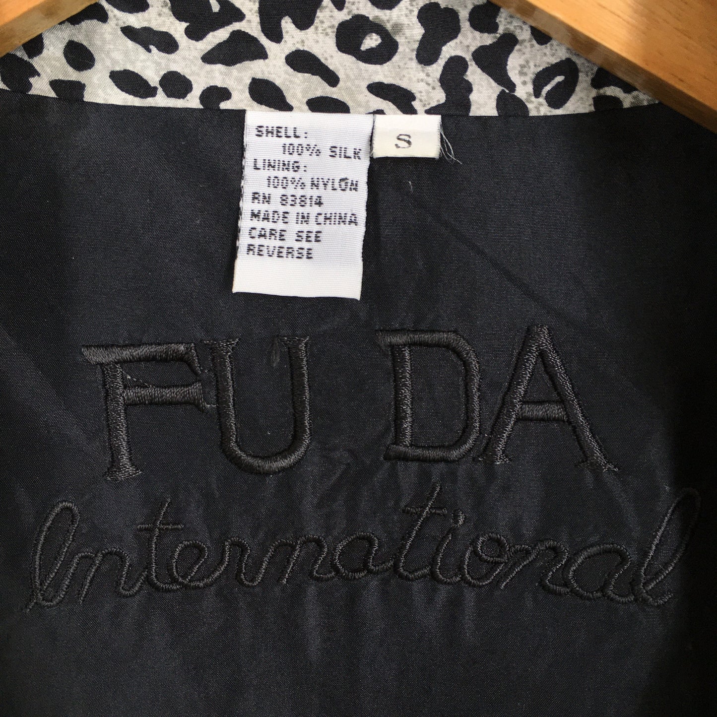 Fuda Tiger Leopard Patterned Silk Jacket Small