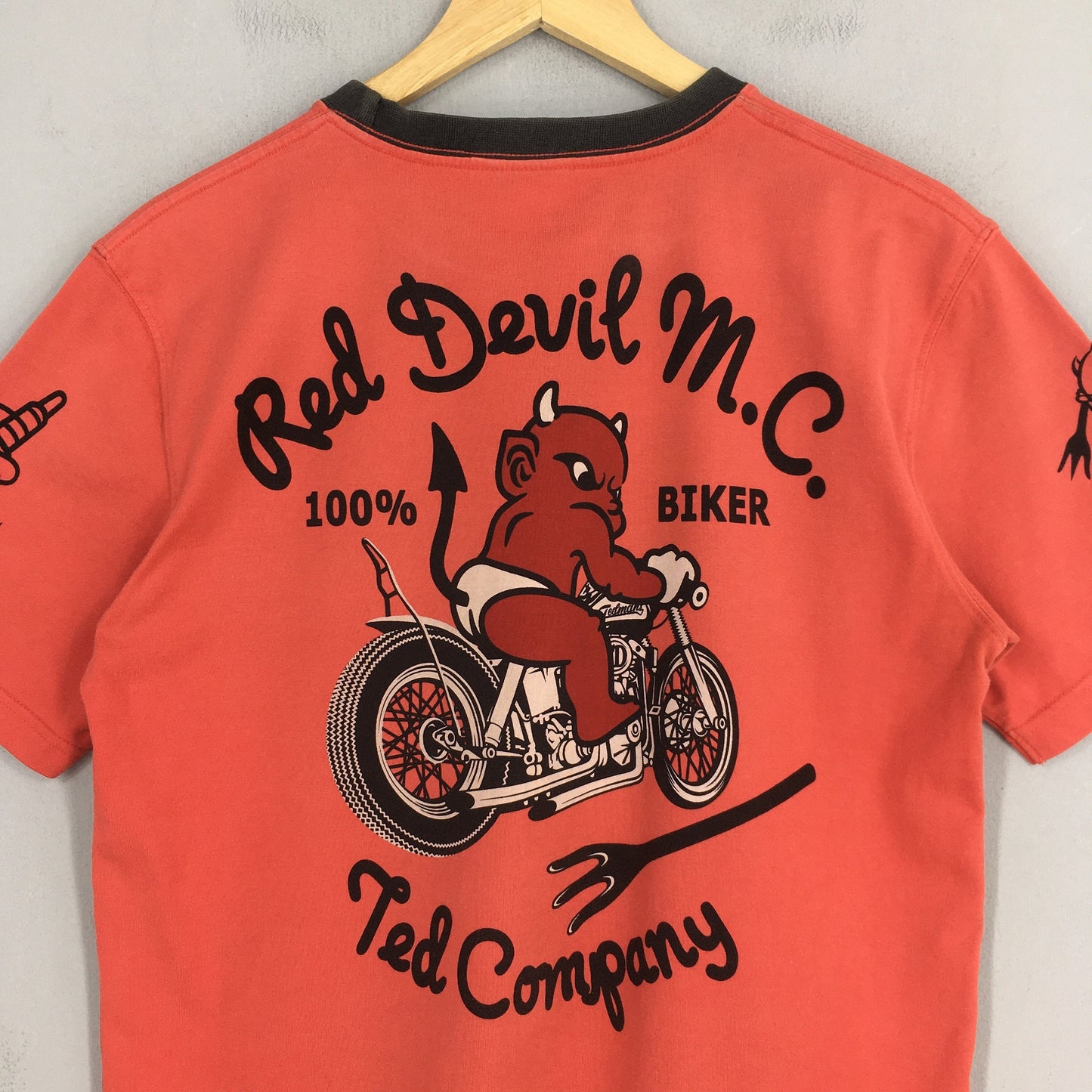 Ted Company T shirt Small Tedman's Angry Teddy Red Devil M.C. Bikers