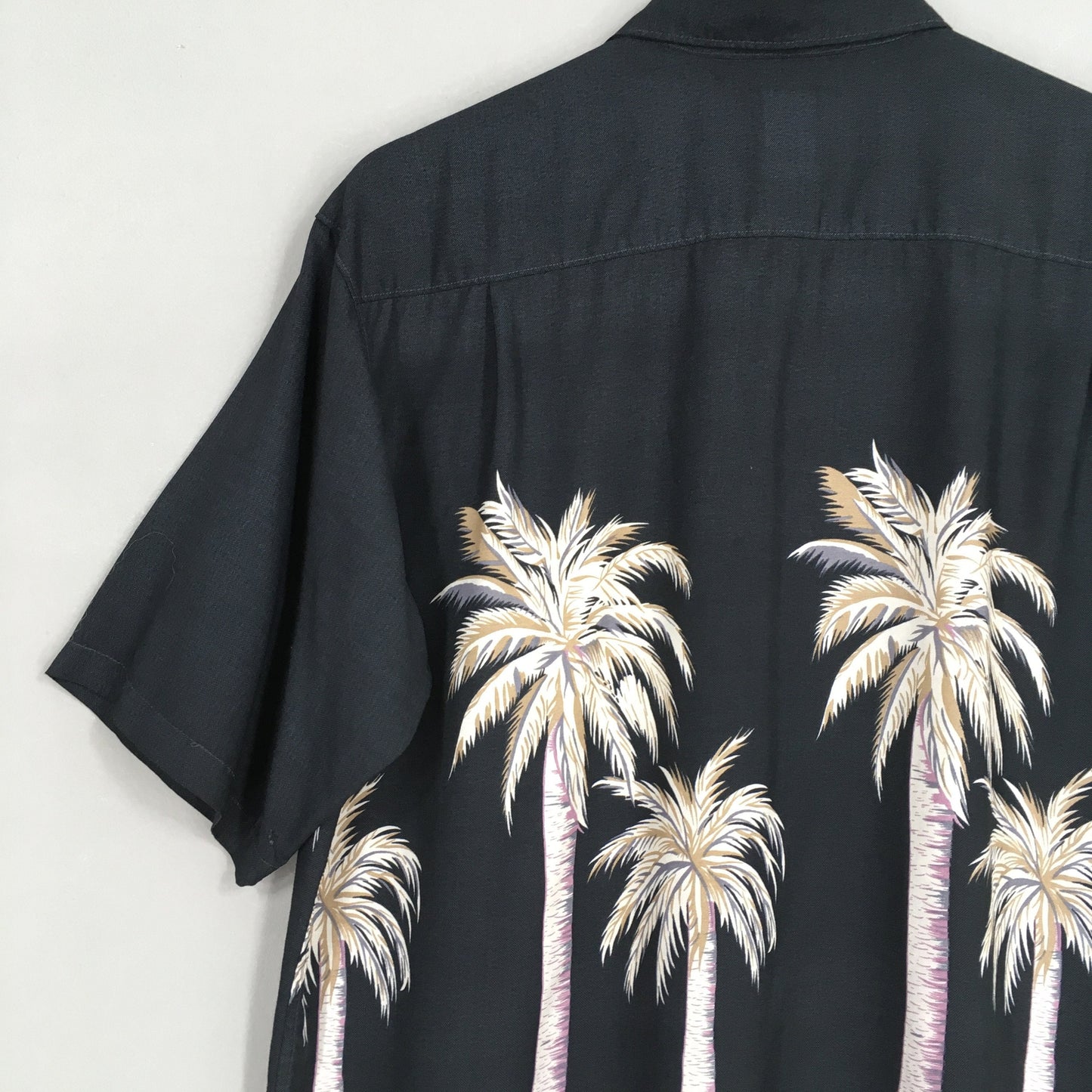 Hawaiian Coconut Tree Beach View Shirt Poleyster Large