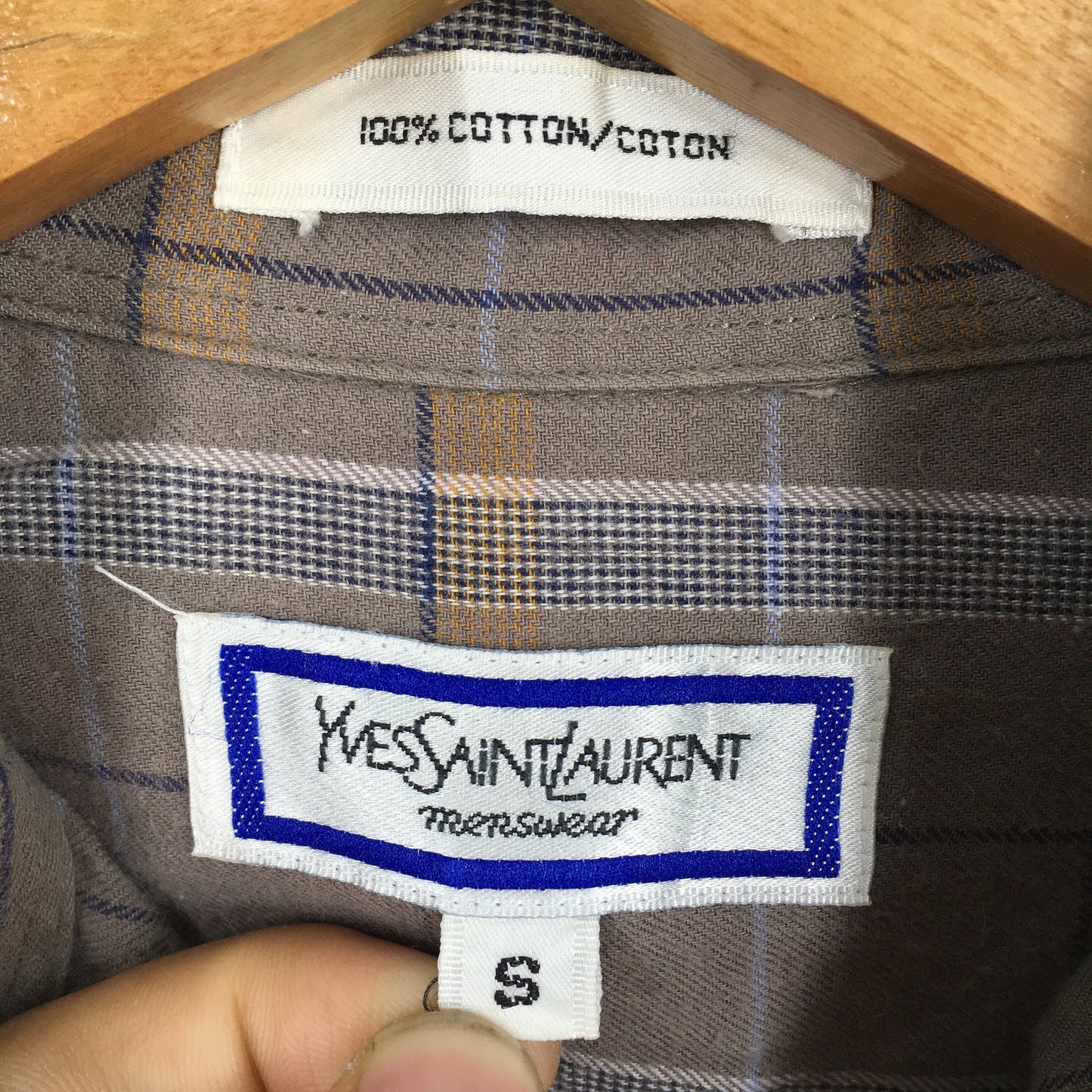 Ysl Yves Saint Laurent Plaid Flannel Shirt Small