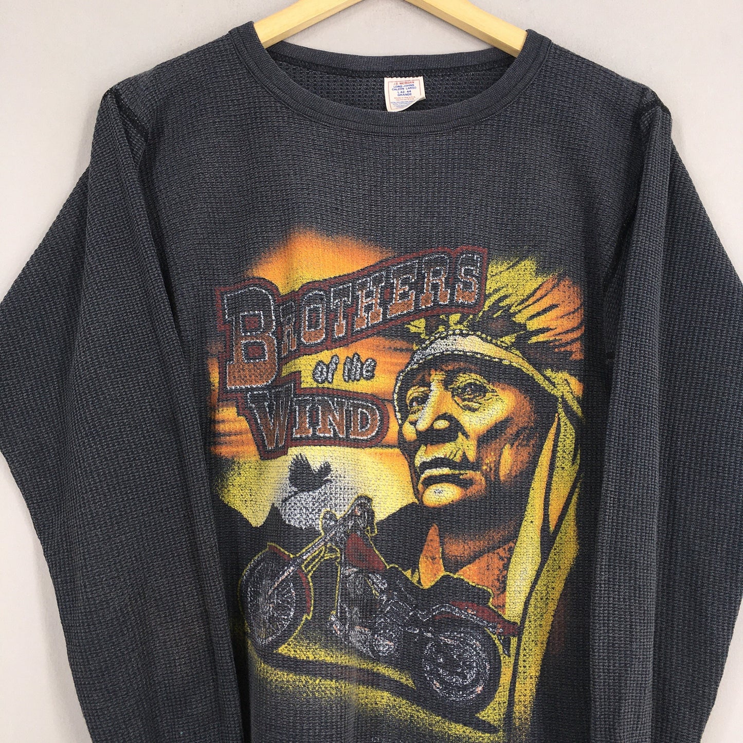 Biker Brothers Of The Wind Harley Long John T shirt Large