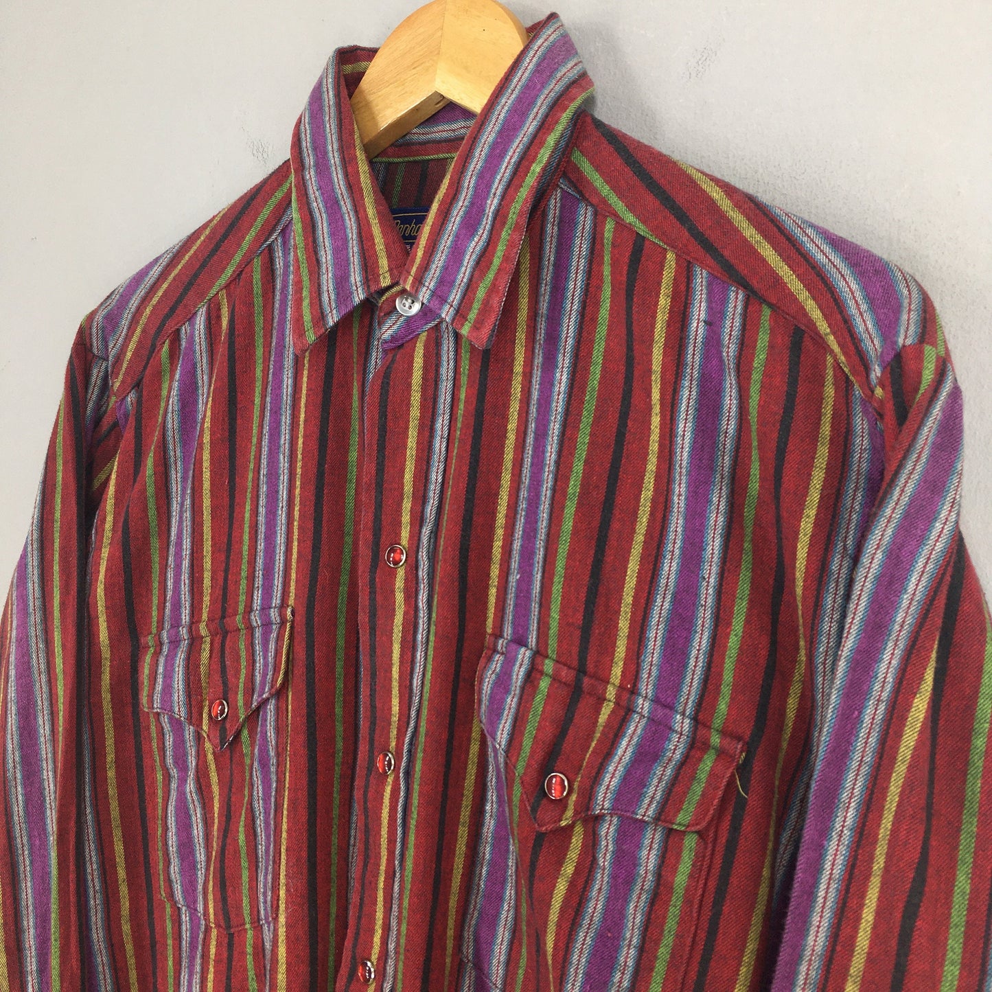 Panhandle Slim Multicolor Stripes Western Shirt Medium