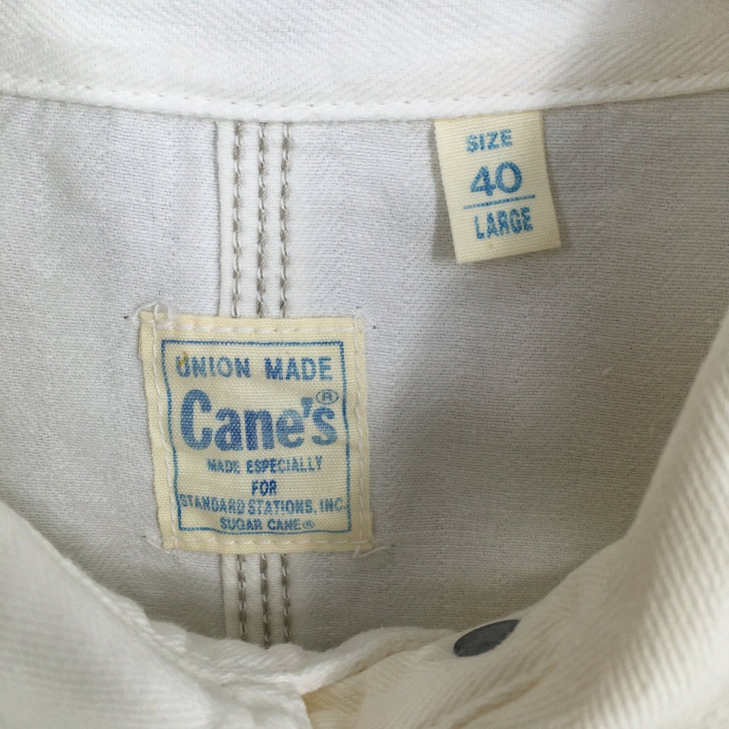 Sugar Cane's Workers Jeans White Casual Jacket Large