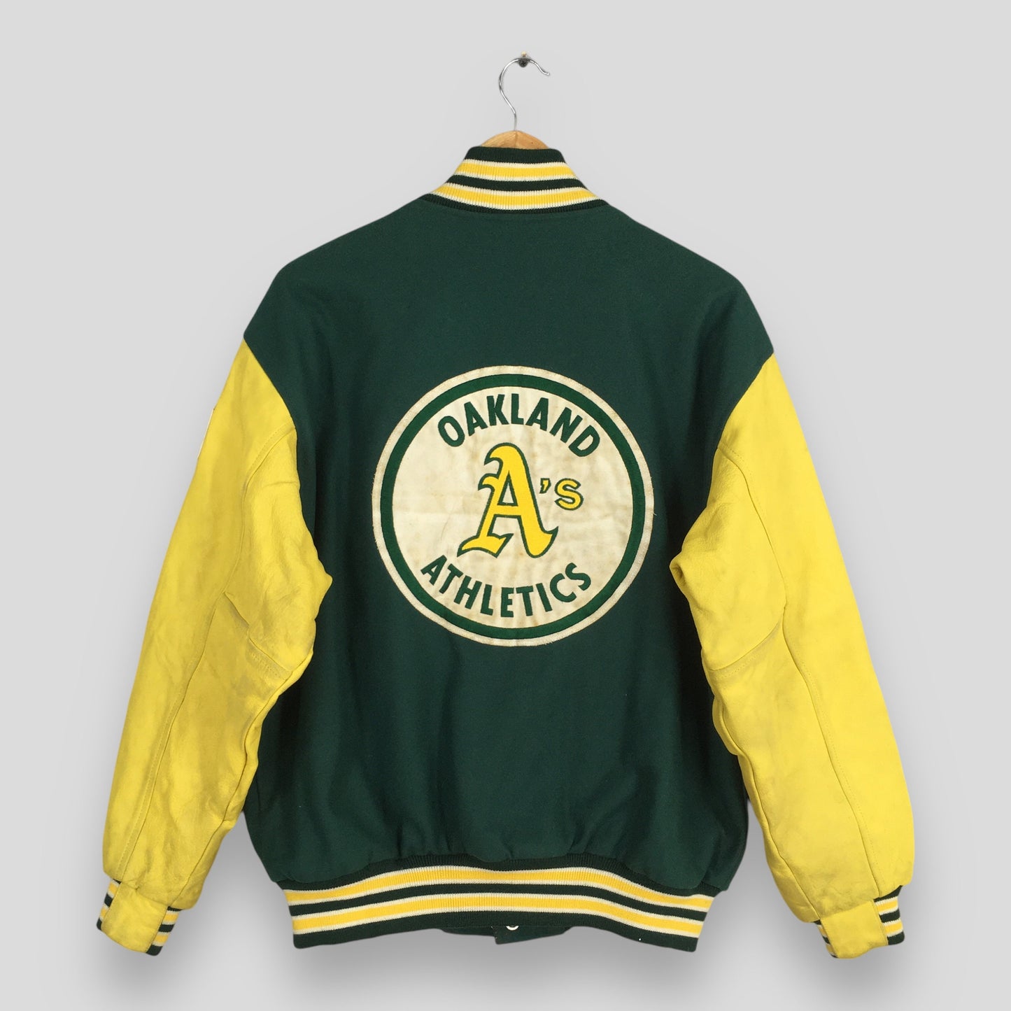 Oakland Athletics Mlb Leather Varsity Jacket Large