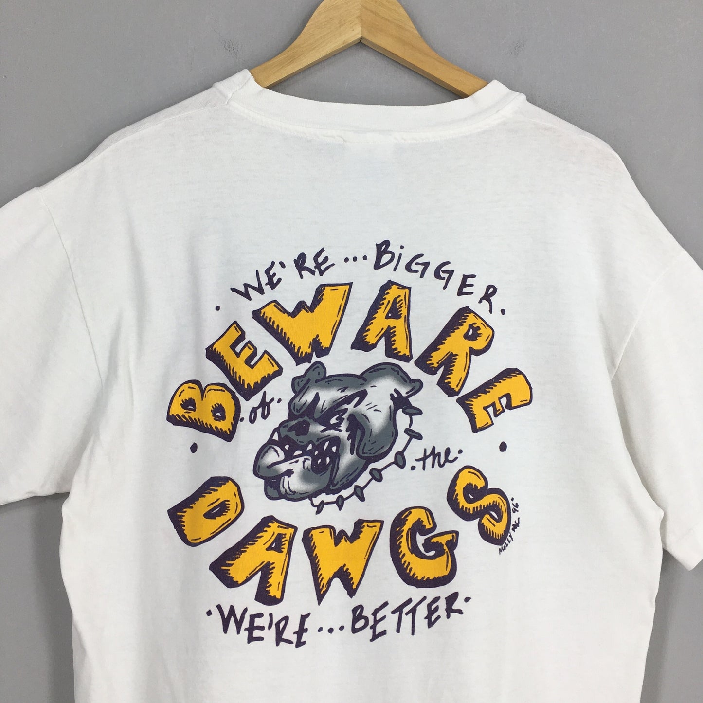 The Grandville Bulldogs High School Beware The Dawg White T shirt Large