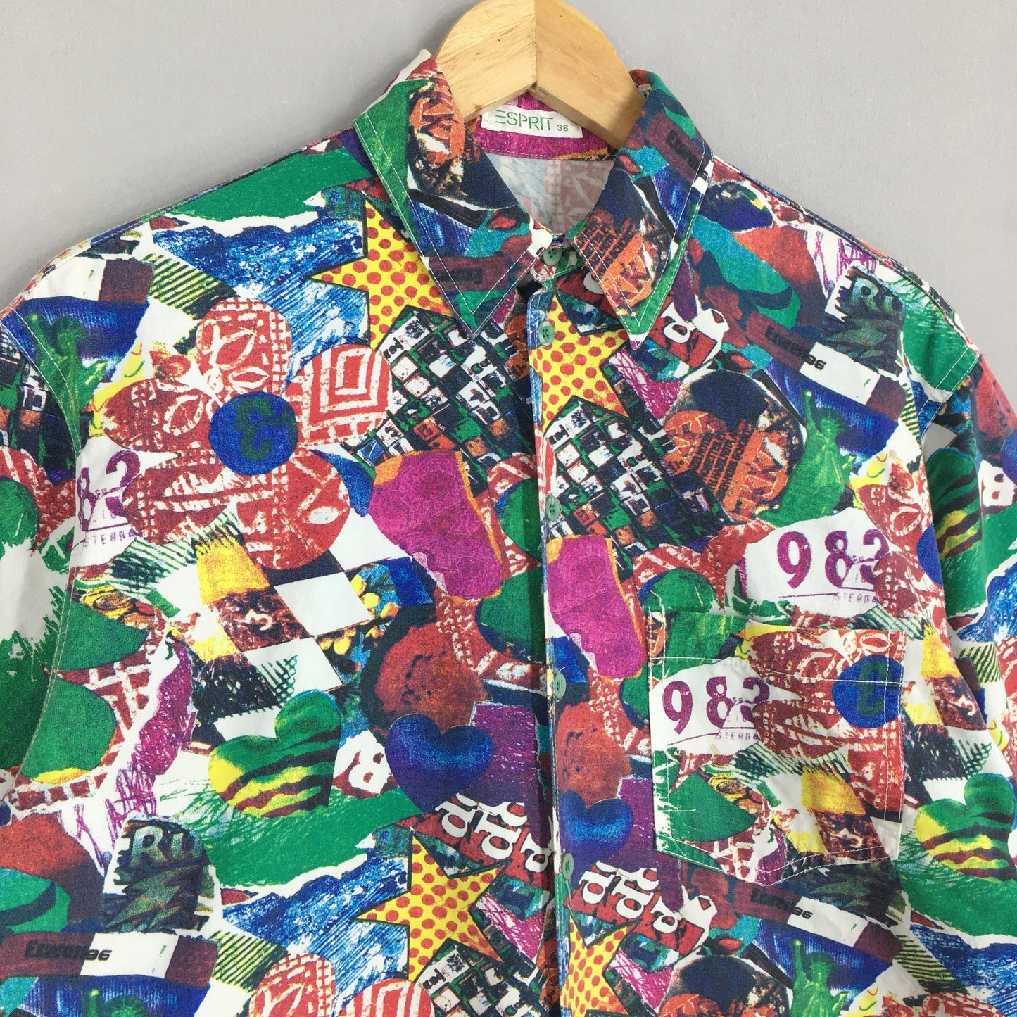 Vintage Esprit Hawaiian Abstract Graphic Cotton Shirt Large