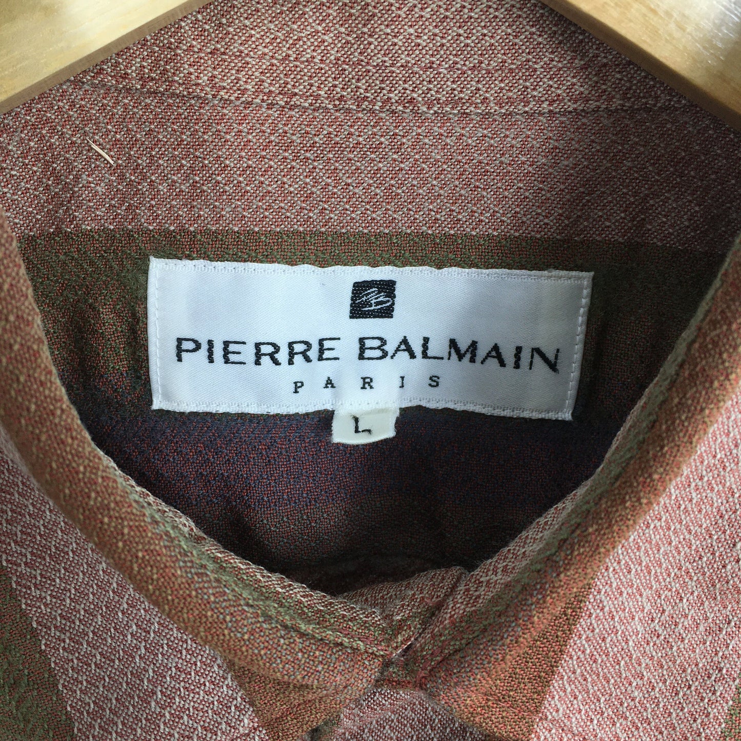 Pierre Balmain Paris Stripes Wool Flannel Shirt Large