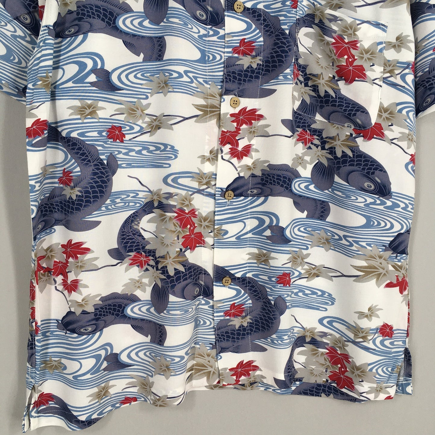 Hawaiian Japanese Gold Fish Rayon Shirt XLarge