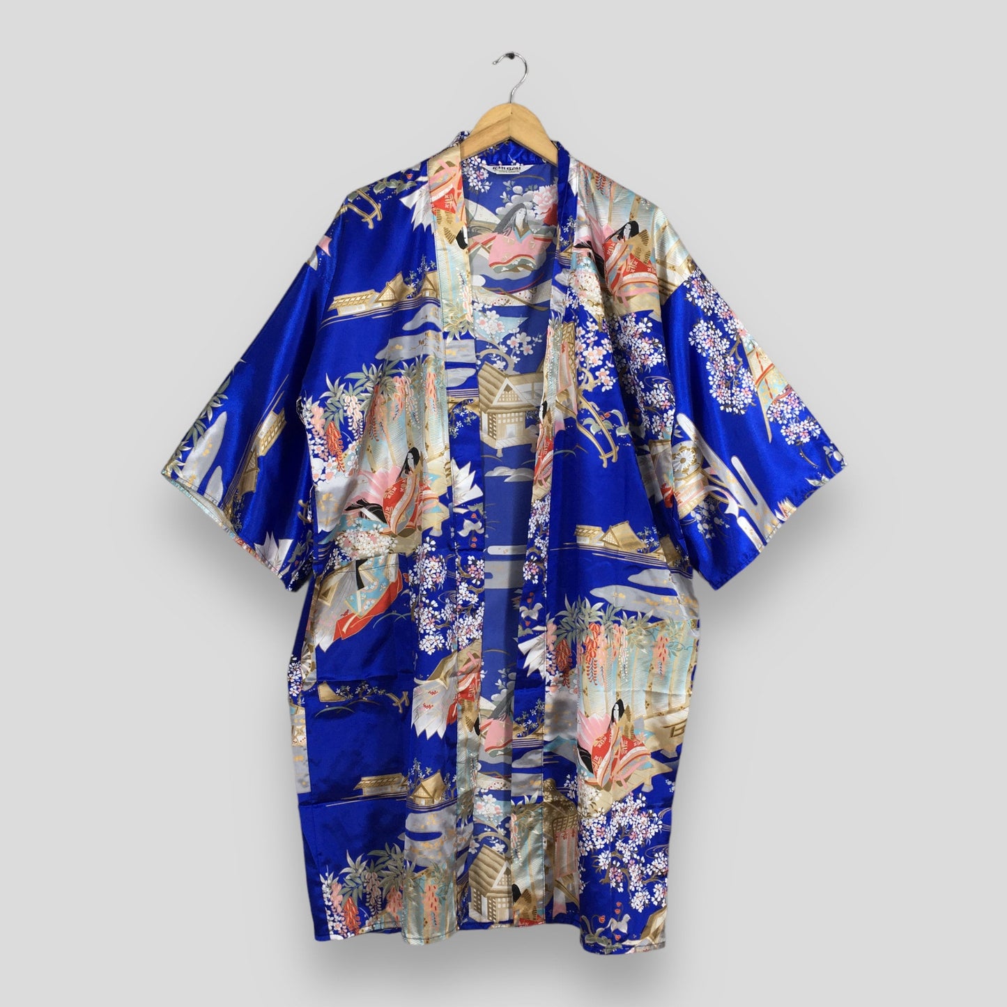 Geisha Japanese Sukajan Blue Kimono XLarge