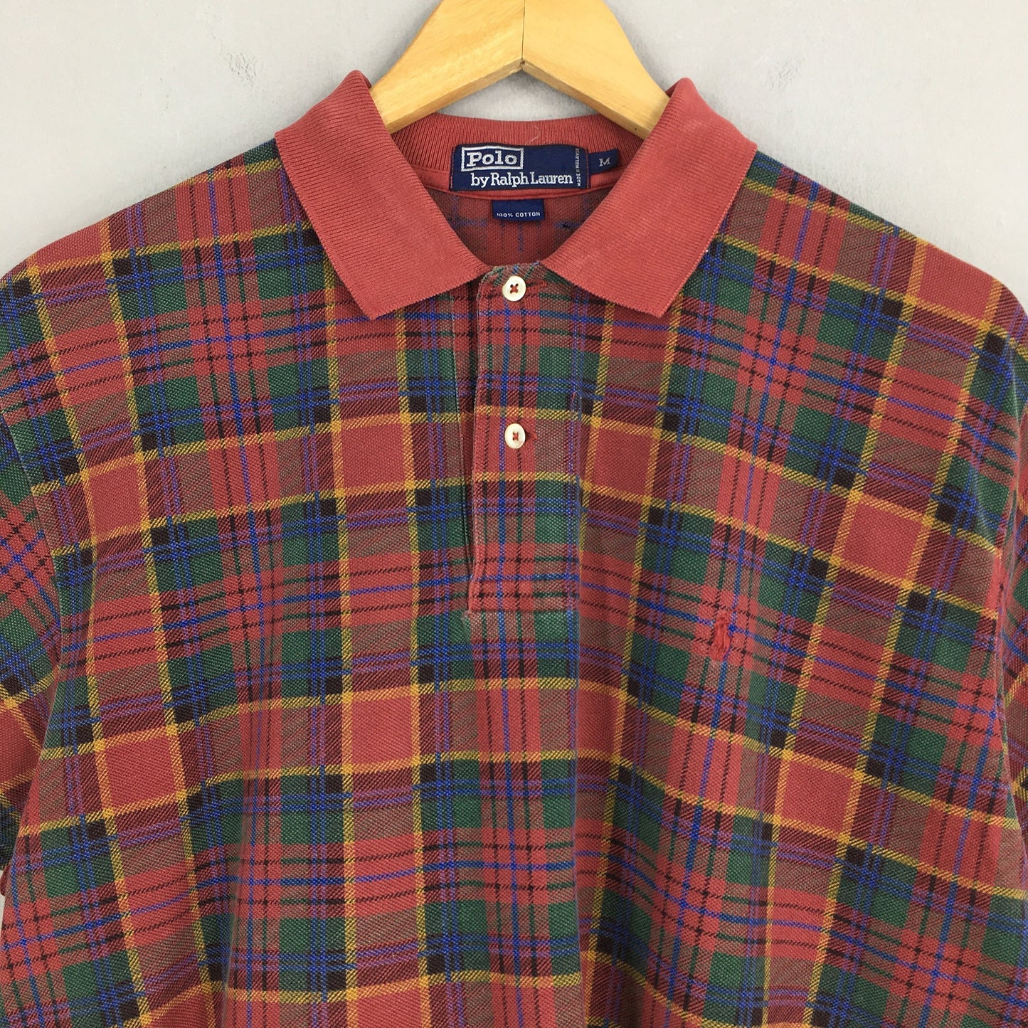 Polo Ralph Lauren Checkered Red Rugby Shirt Medium