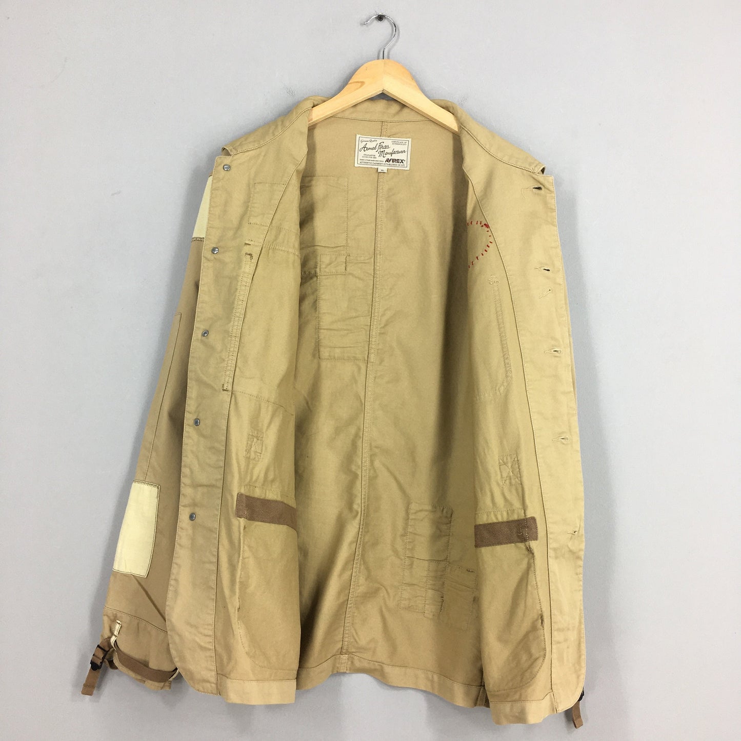 Avirex Usa Beige Tactical Utility Jacket XLarge