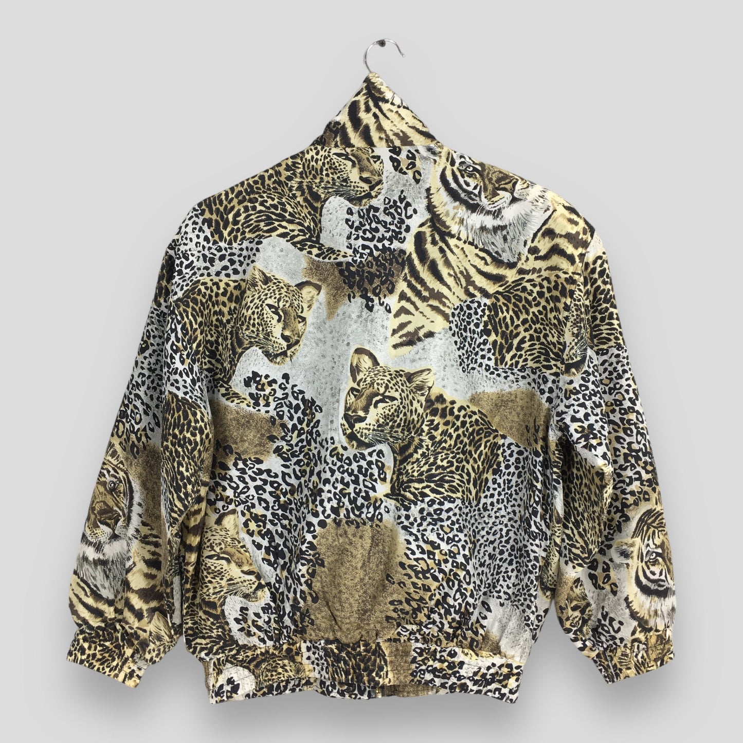 Fuda Tiger Leopard Patterned Silk Jacket Small